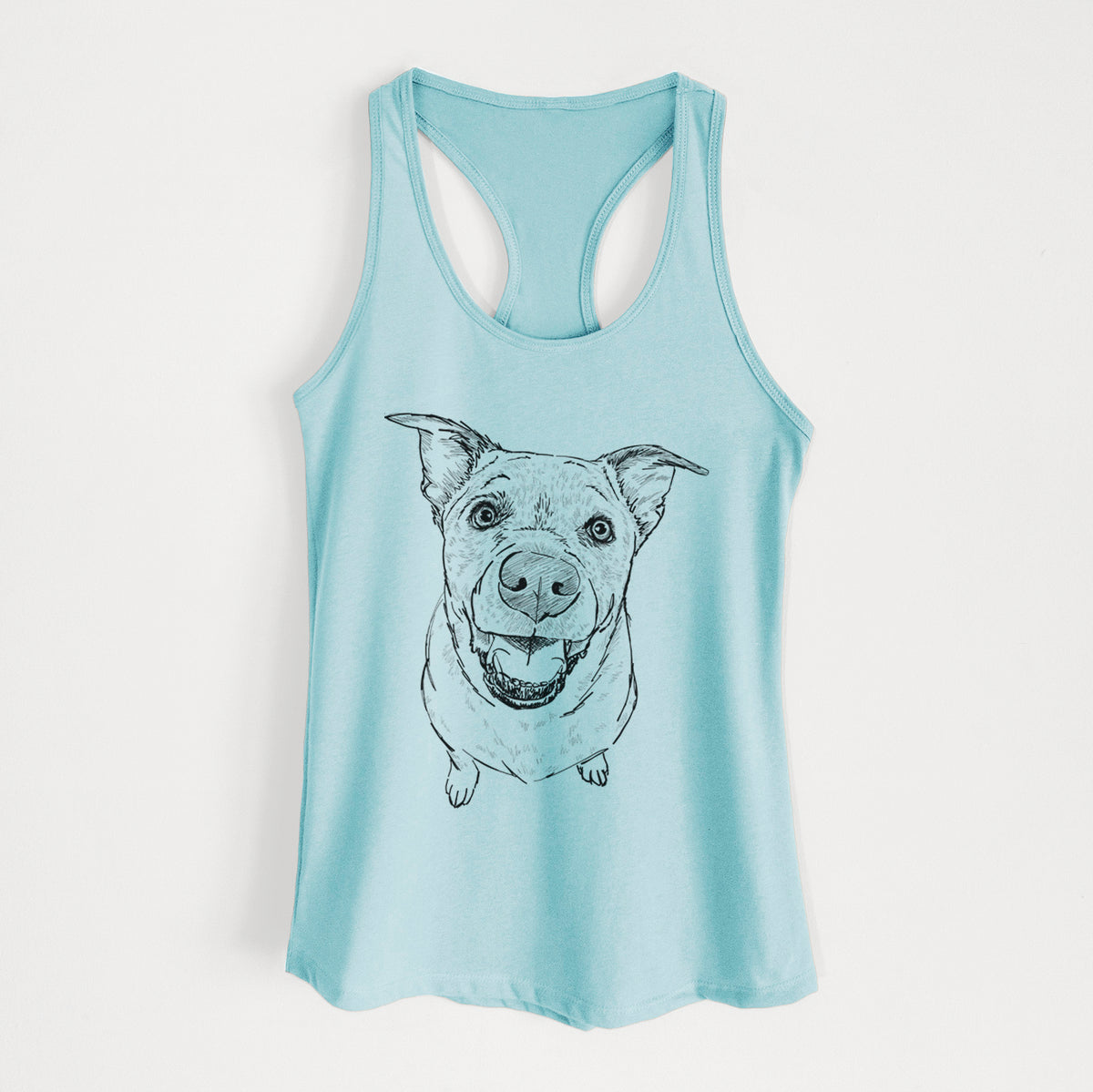 Doodled Boulder the Boxer/Heeler/Corgi - Women&#39;s Racerback Tanktop