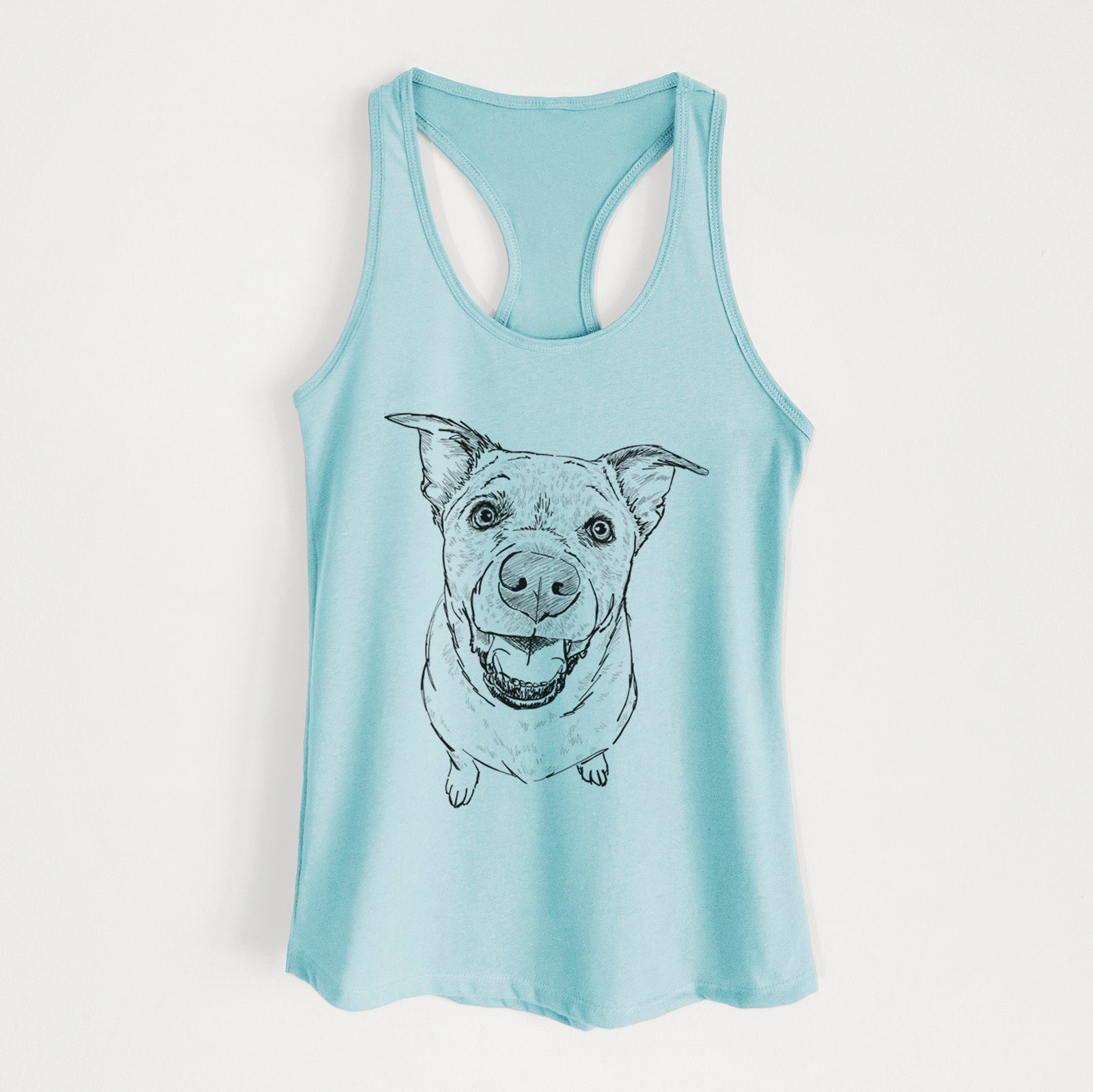 Doodled Boulder the Boxer/Heeler/Corgi - Women's Racerback Tanktop