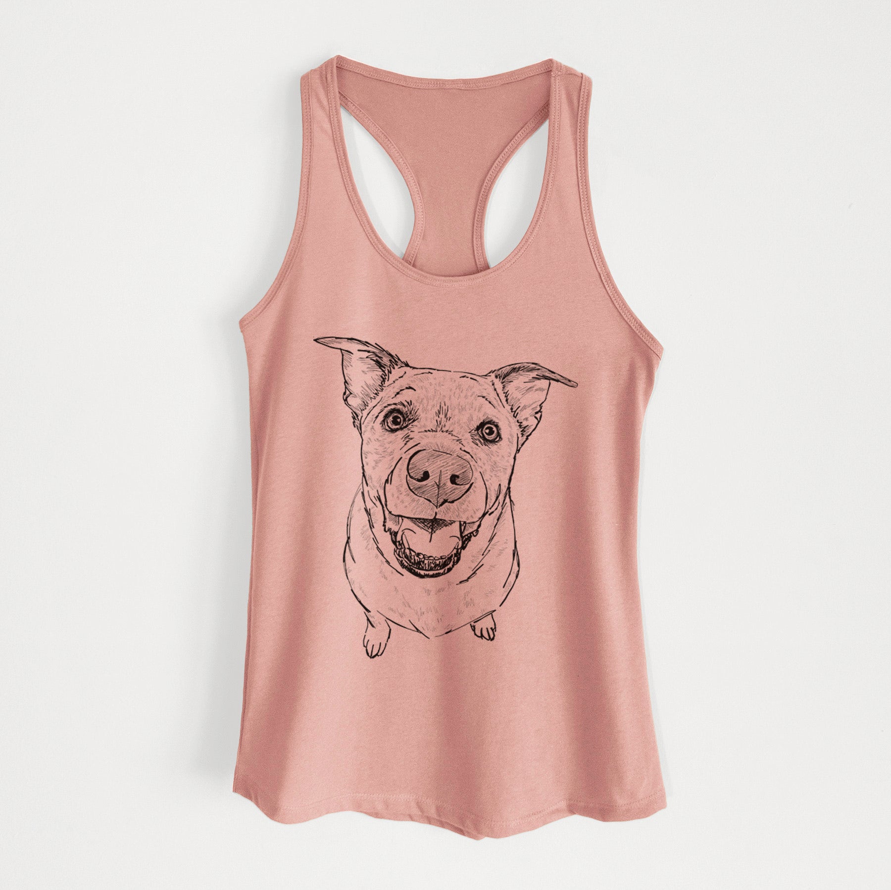 Doodled Boulder the Boxer/Heeler/Corgi - Women's Racerback Tanktop