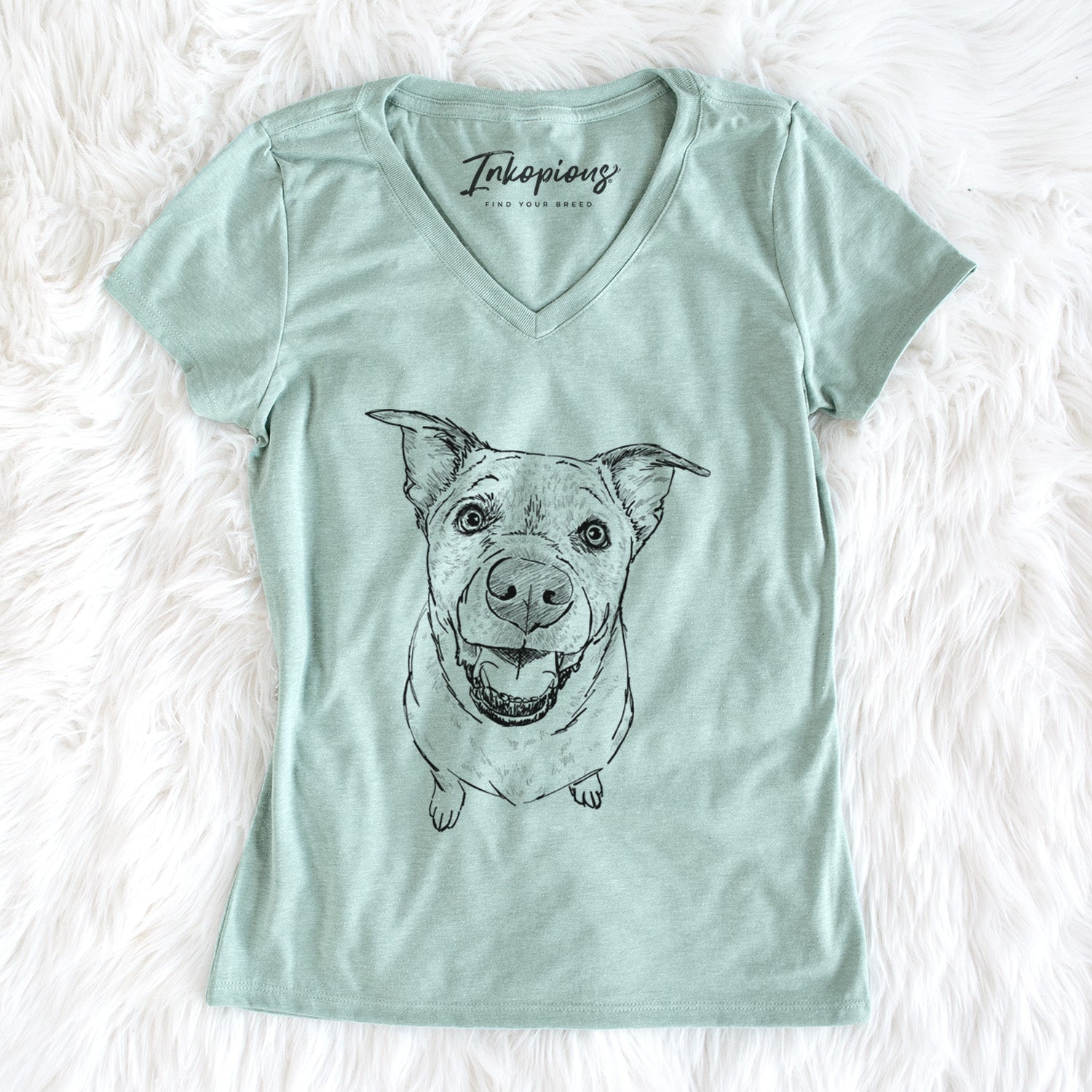 Doodled Boulder the Boxer/Heeler/Corgi - Women's Perfect V-neck Shirt