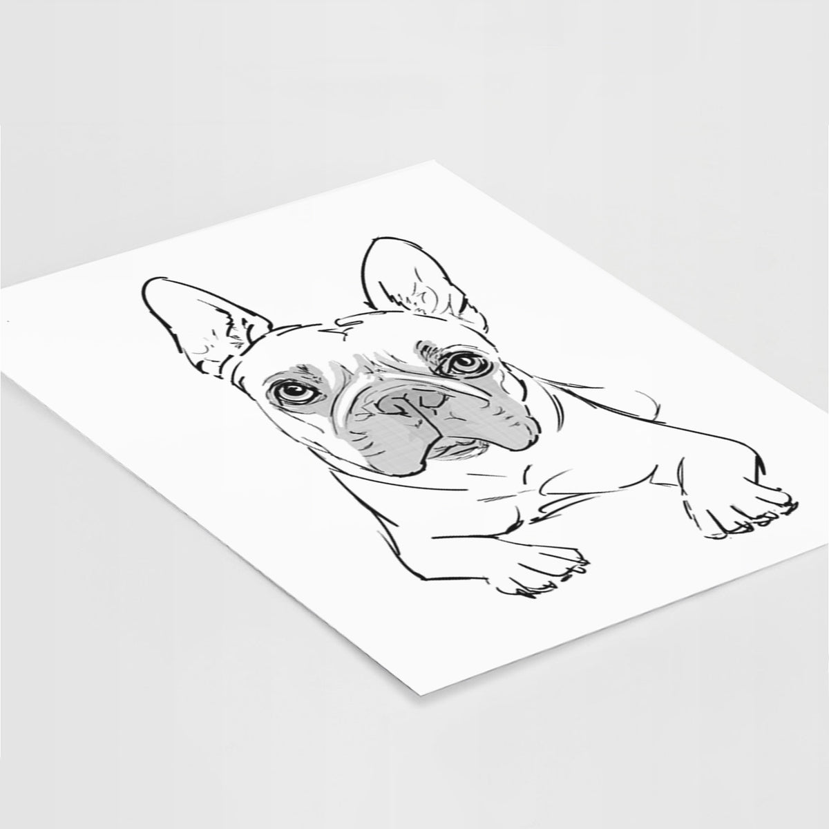 Doodled Buster the French Bulldog Art Print