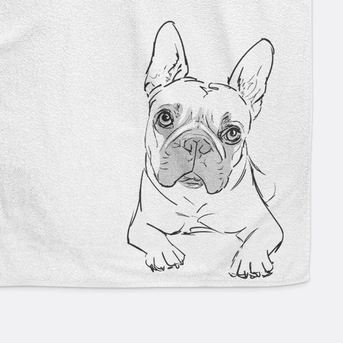 Doodled Buster the French Bulldog Premium Hand Towel