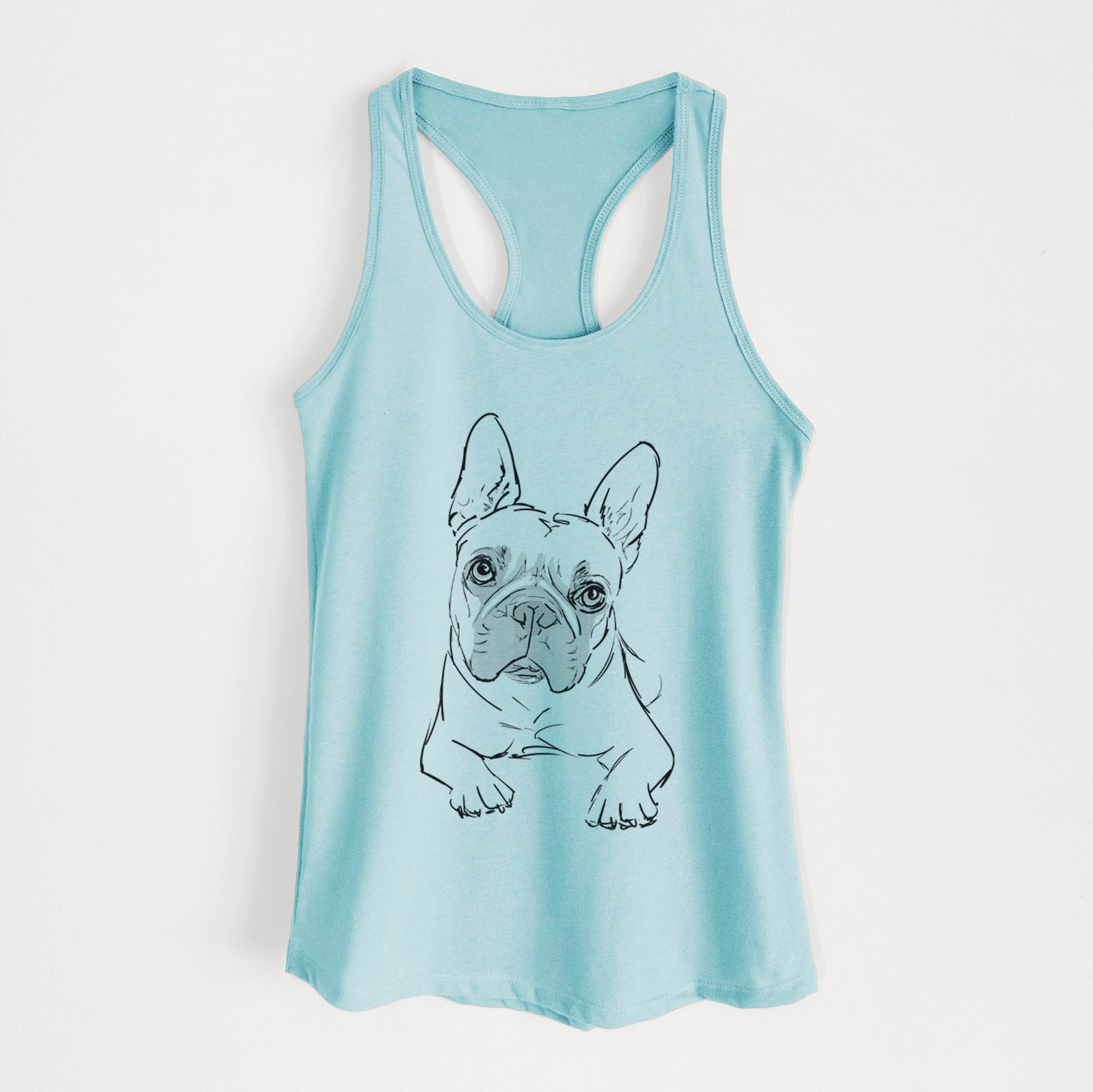 Doodled Buster the French Bulldog - Women's Racerback Tanktop