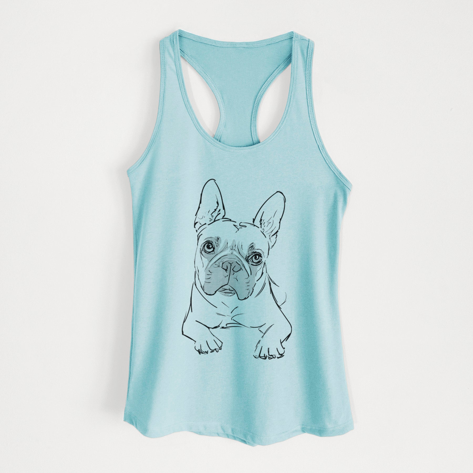 Doodled Buster the French Bulldog - Women's Racerback Tanktop