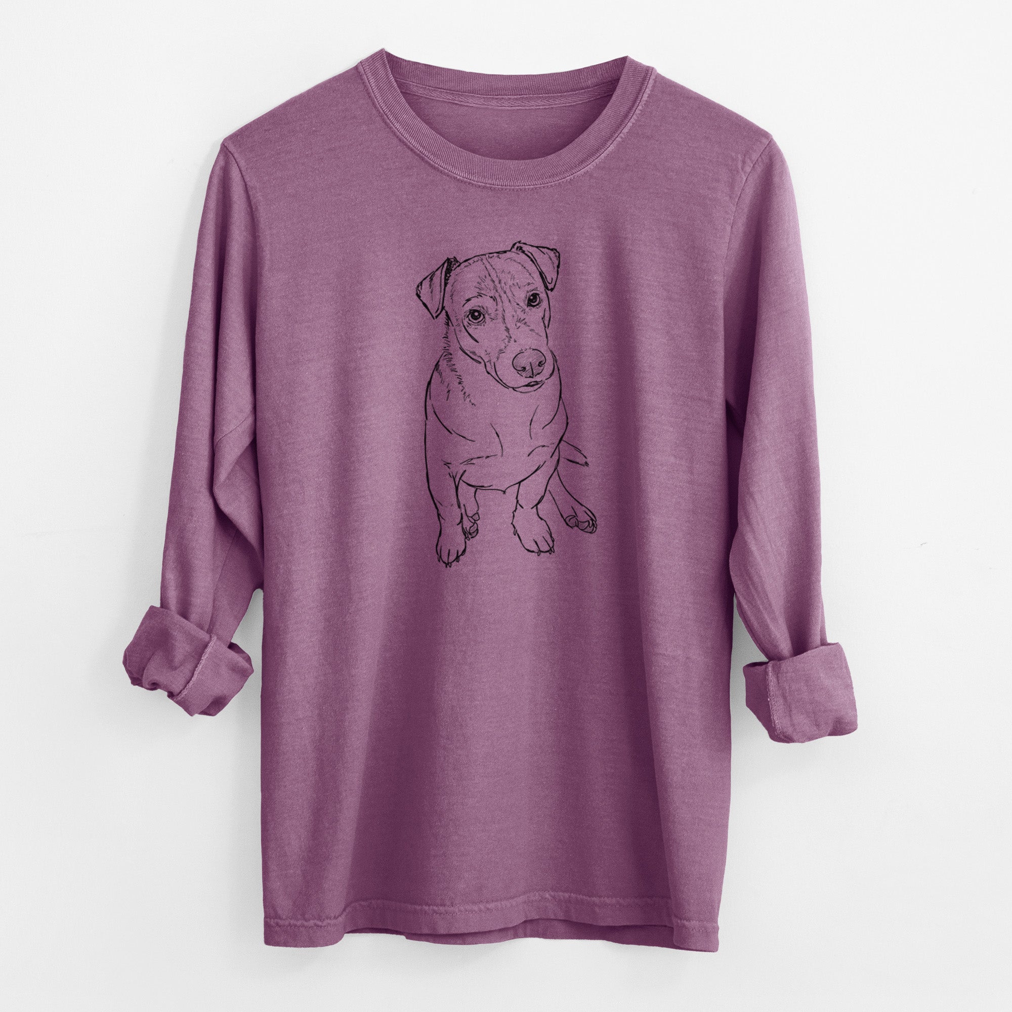 Doodled Buttercup the Mixed Breed - Heavyweight 100% Cotton Long Sleeve