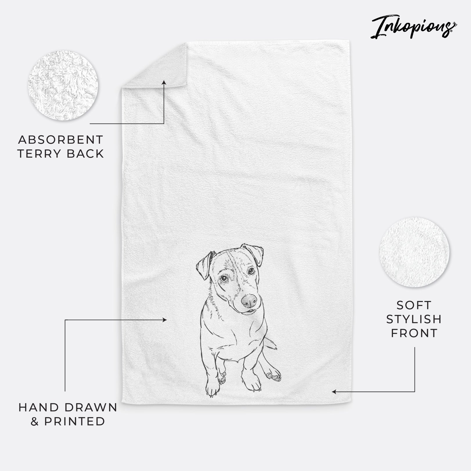 Doodled Buttercup the Mixed Breed Premium Hand Towel