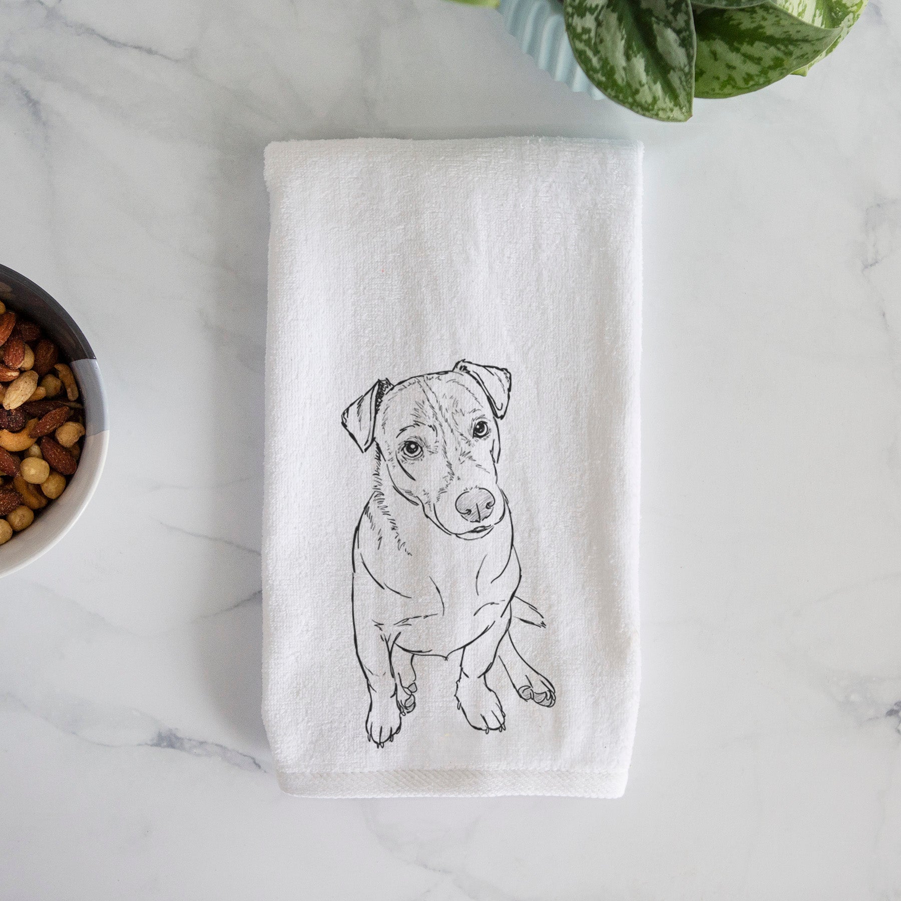 Doodled Buttercup the Mixed Breed Premium Hand Towel