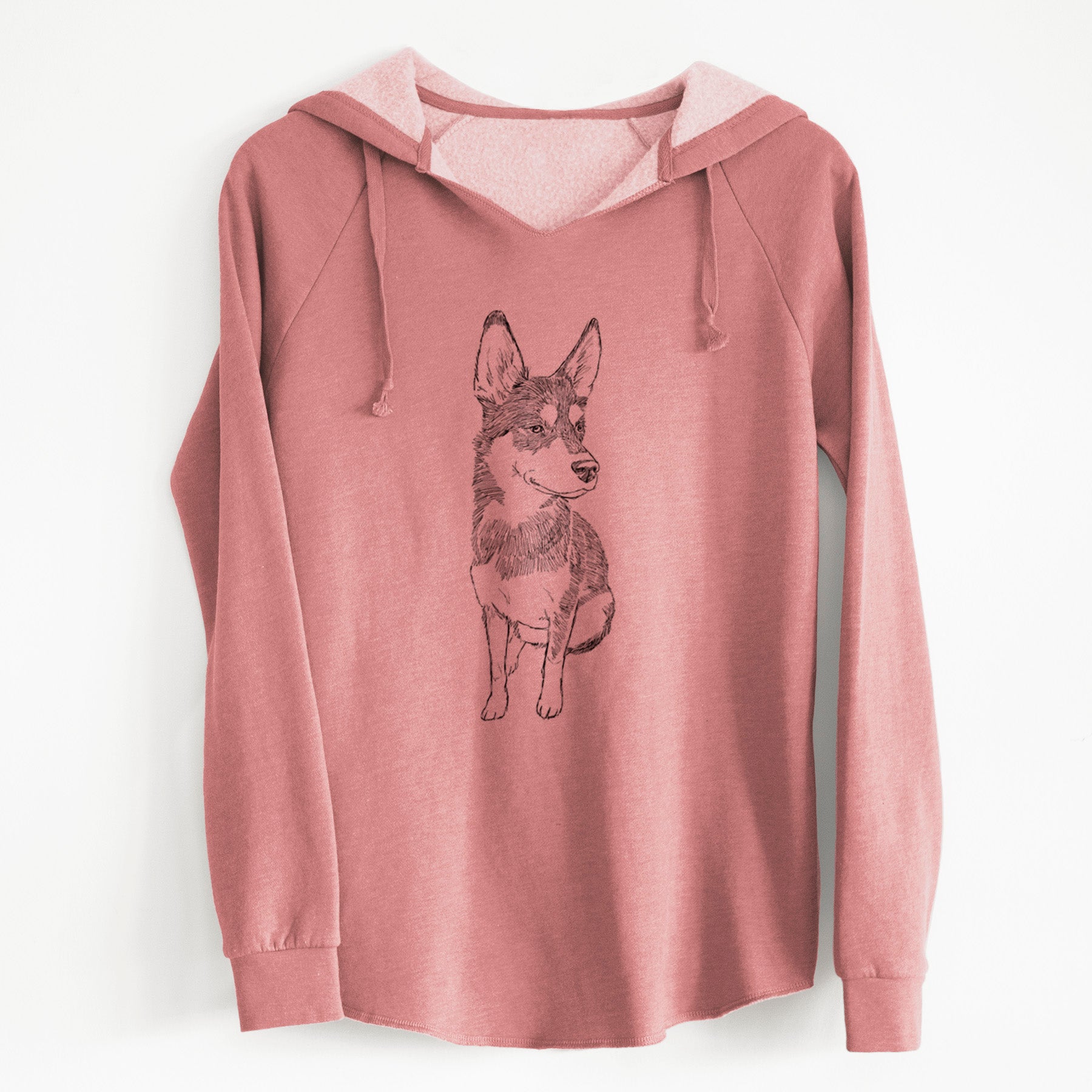 Doodled Ellie the Husky Mix - Cali Wave Hooded Sweatshirt