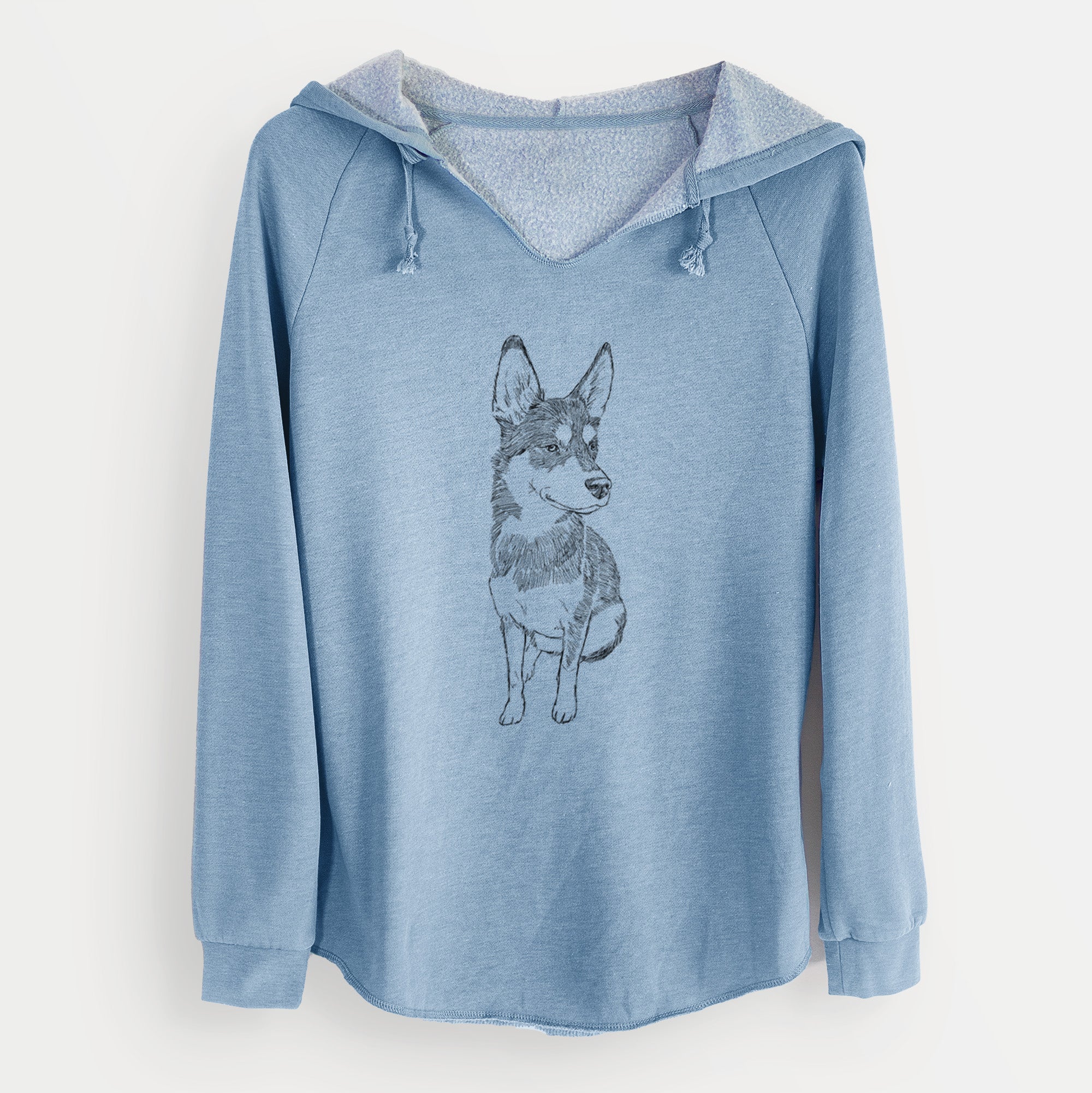 Doodled Ellie the Husky Mix - Cali Wave Hooded Sweatshirt