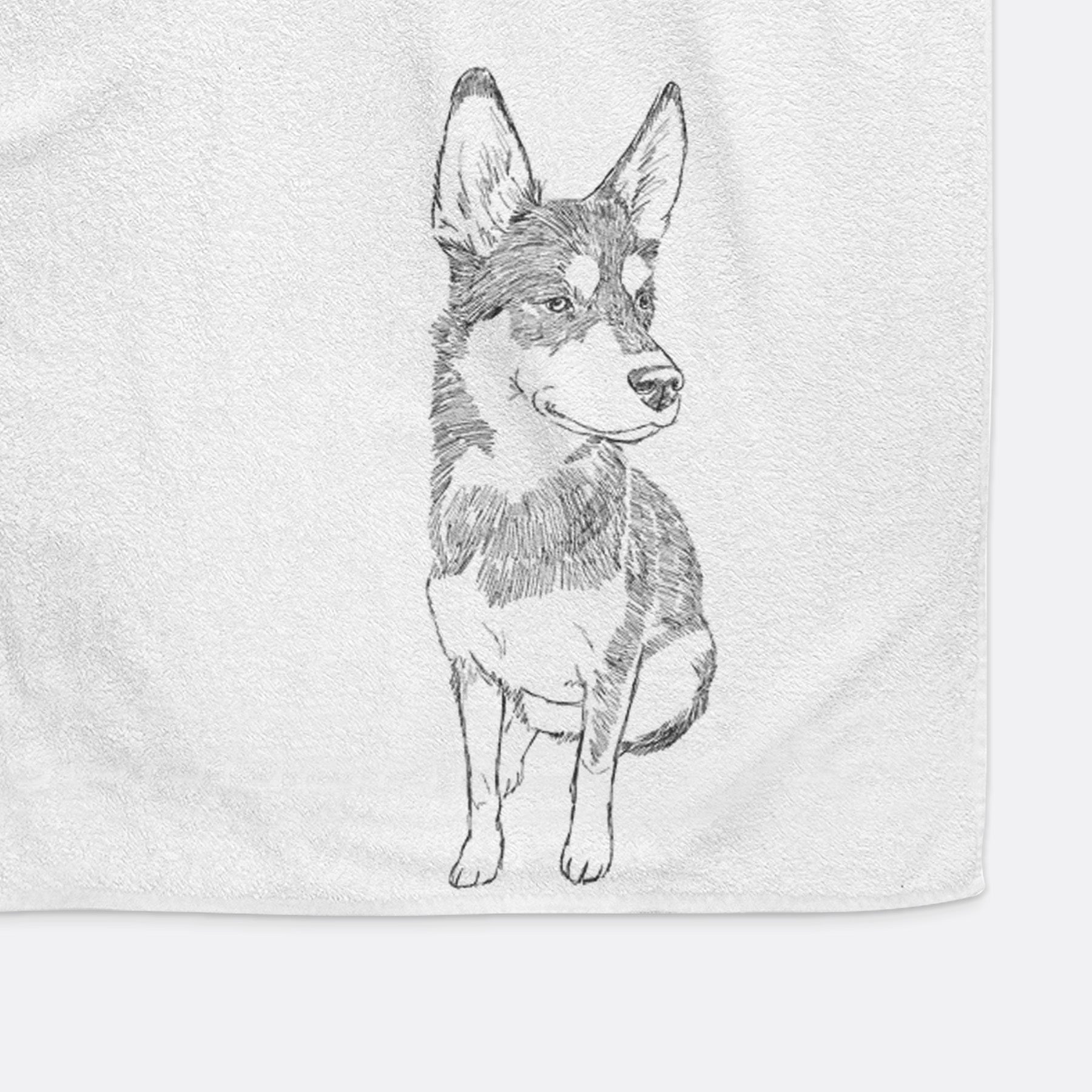 Doodled Ellie the Husky Mix Decorative Hand Towel