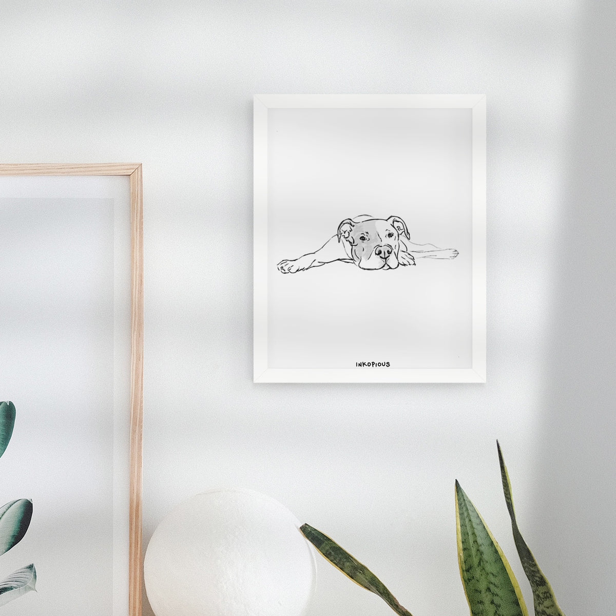 Doodled Harvey the American Staffordshire Terrier Art Print