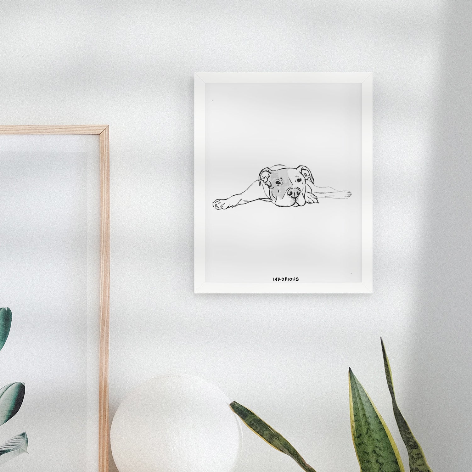 Doodled Harvey the American Staffordshire Terrier Art Print