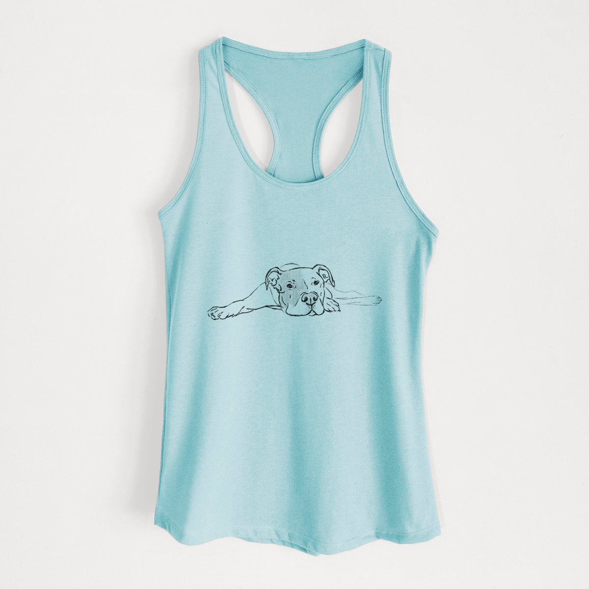 Doodled Harvey the American Staffordshire Terrier - Women&#39;s Racerback Tanktop