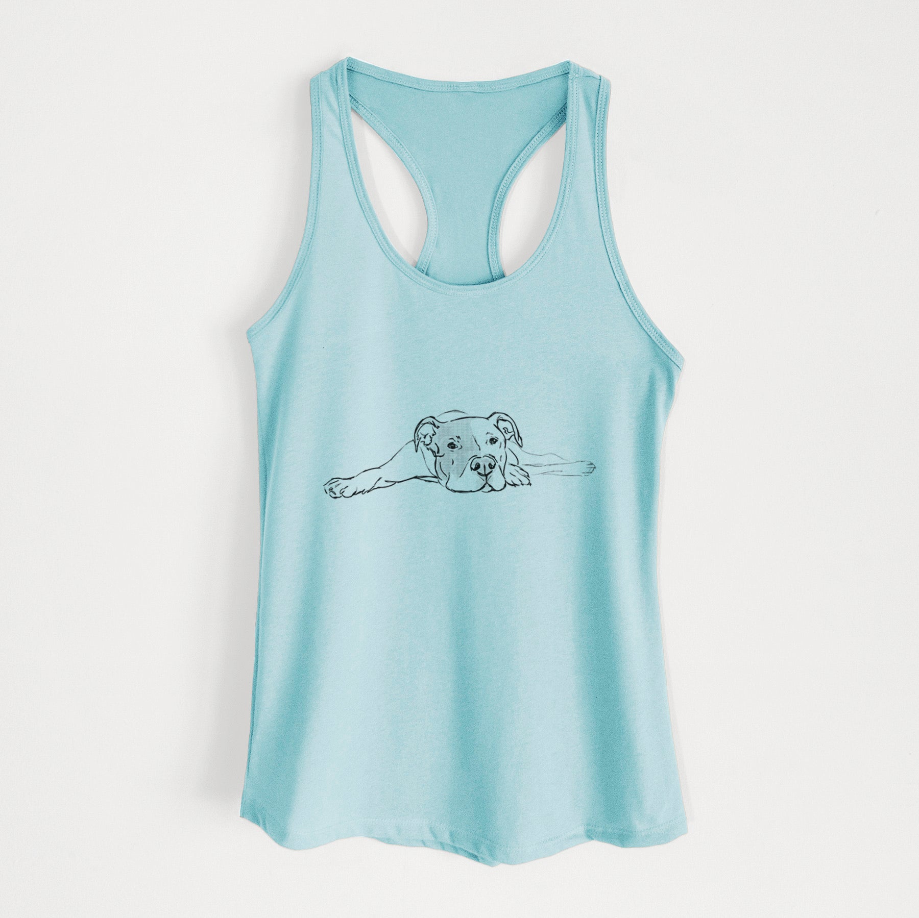 Doodled Harvey the American Staffordshire Terrier - Women's Racerback Tanktop