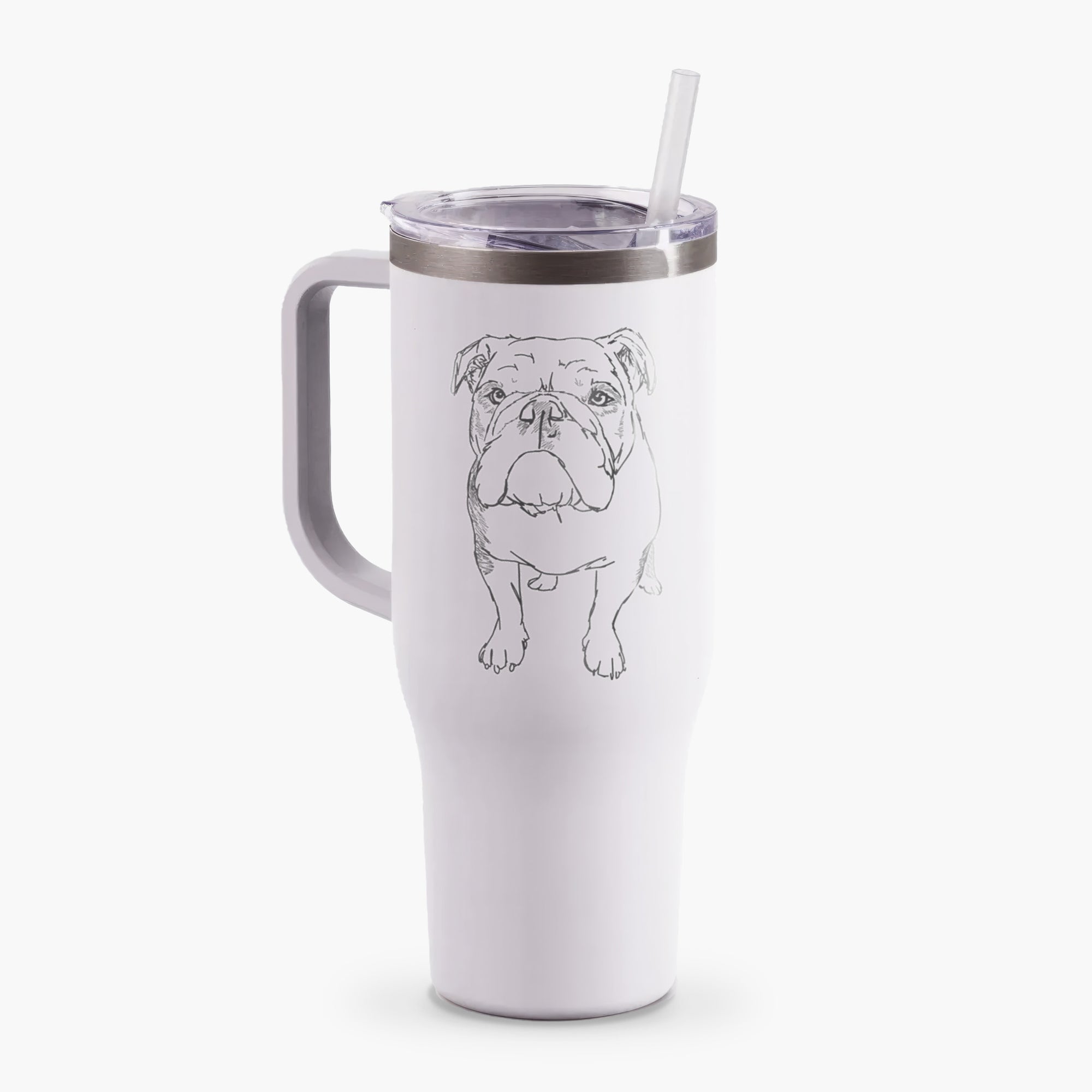 Doodled Henry the English Bulldog - 40oz Tumbler with Handle