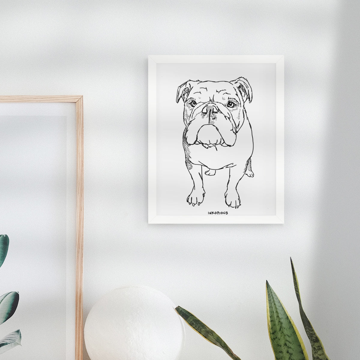 Doodled Henry the English Bulldog Art Print