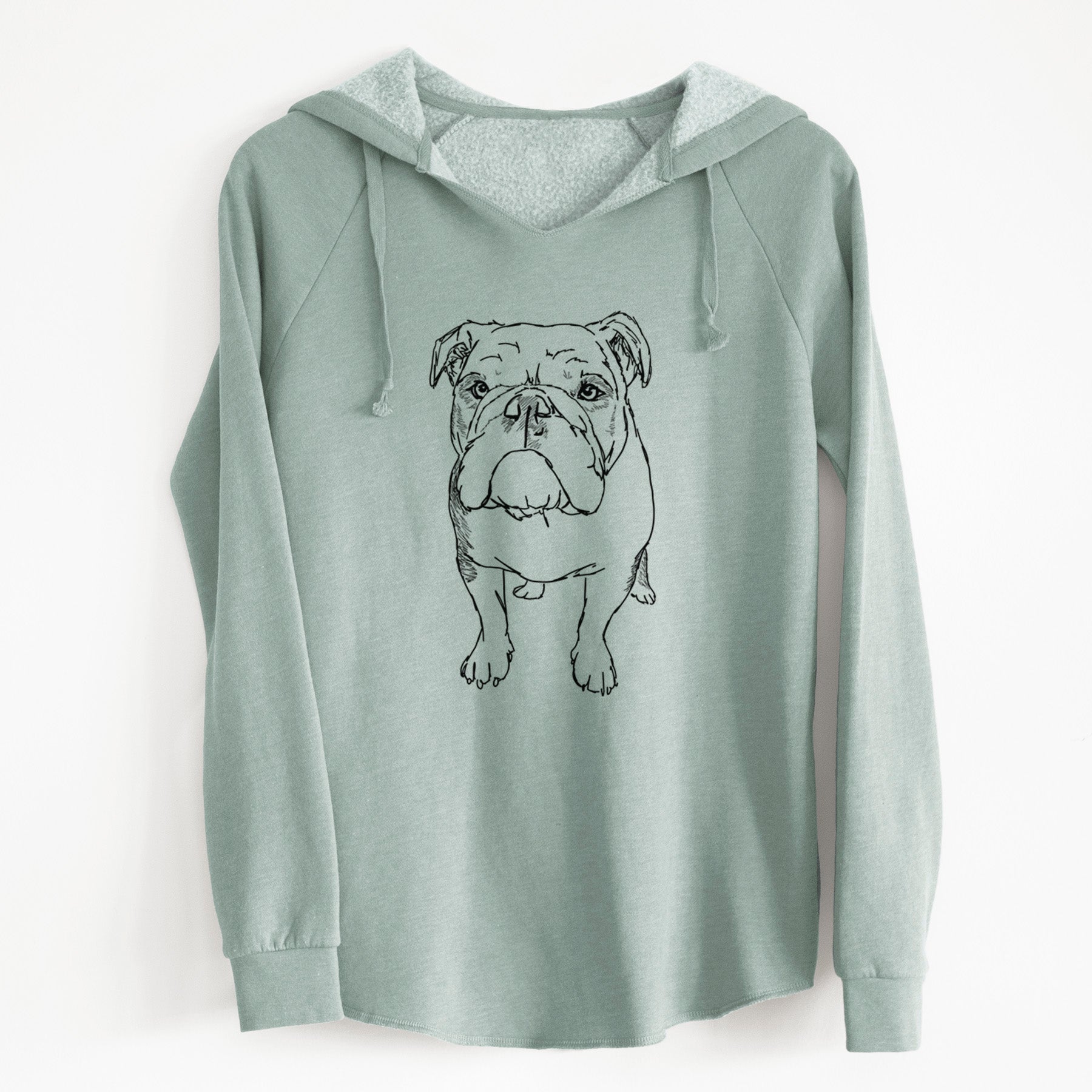 Doodled Henry the English Bulldog - Cali Wave Hooded Sweatshirt