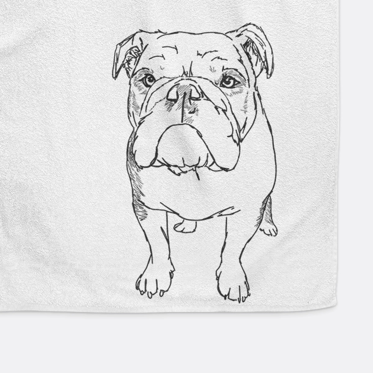 Doodled Henry the English Bulldog Decorative Hand Towel