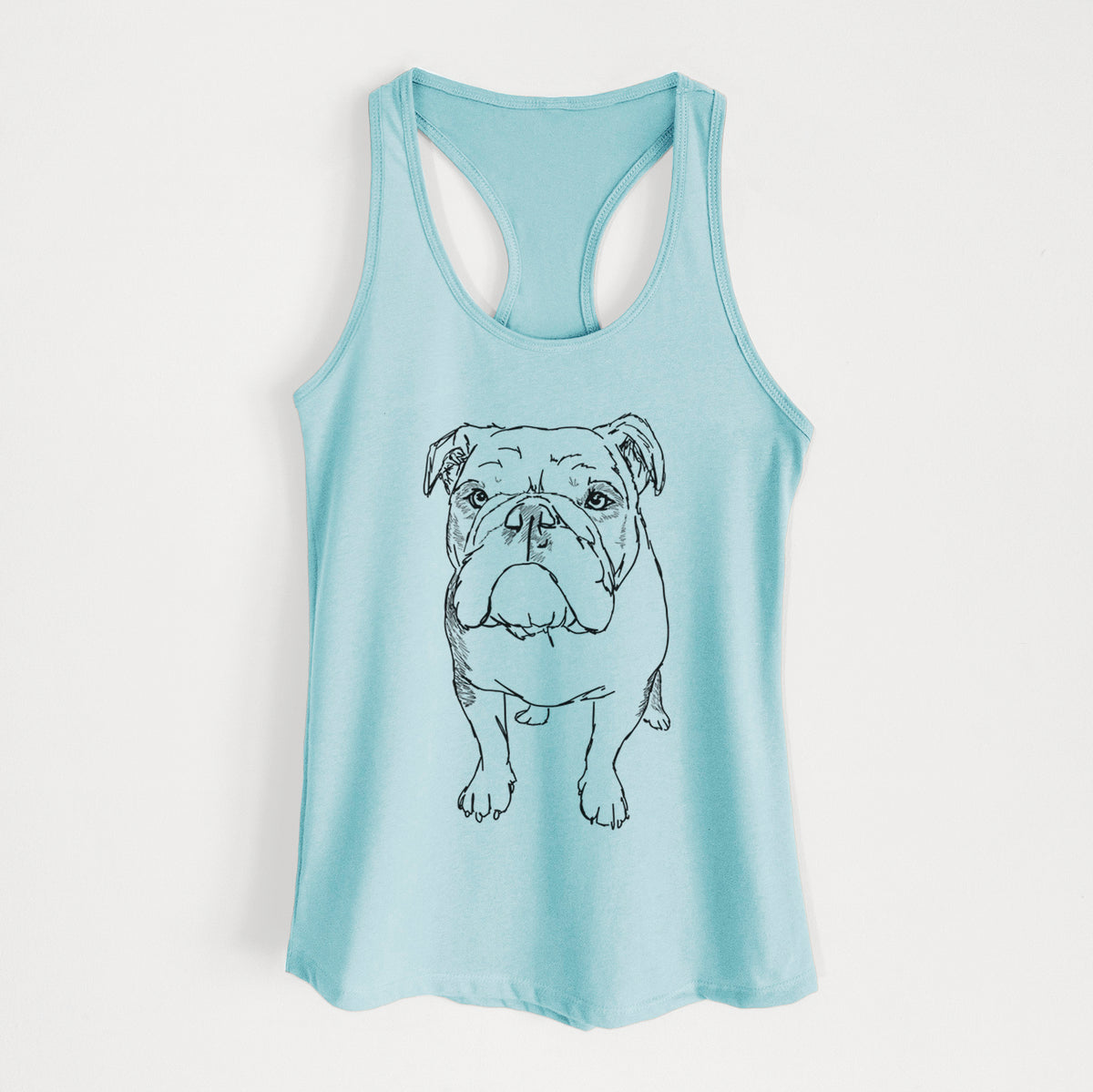 Doodled Henry the English Bulldog - Women&#39;s Racerback Tanktop