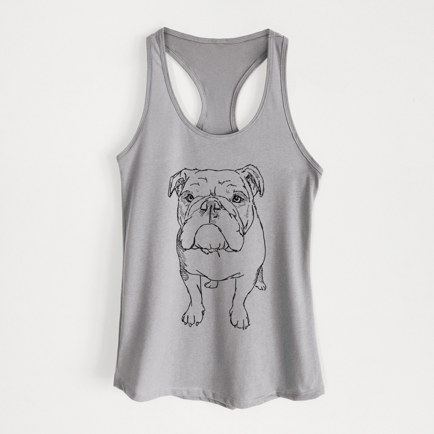 Doodled Henry the English Bulldog - Women's Racerback Tanktop