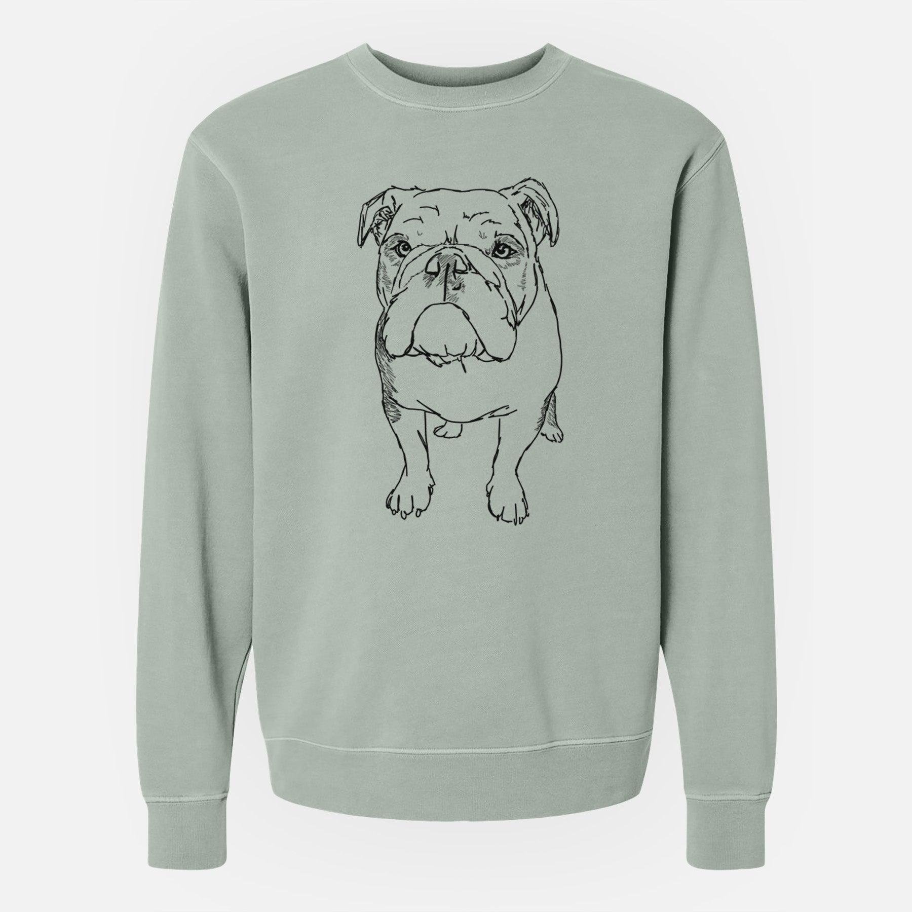 Doodled Henry the English Bulldog - Unisex Pigment Dyed Crew Sweatshirt