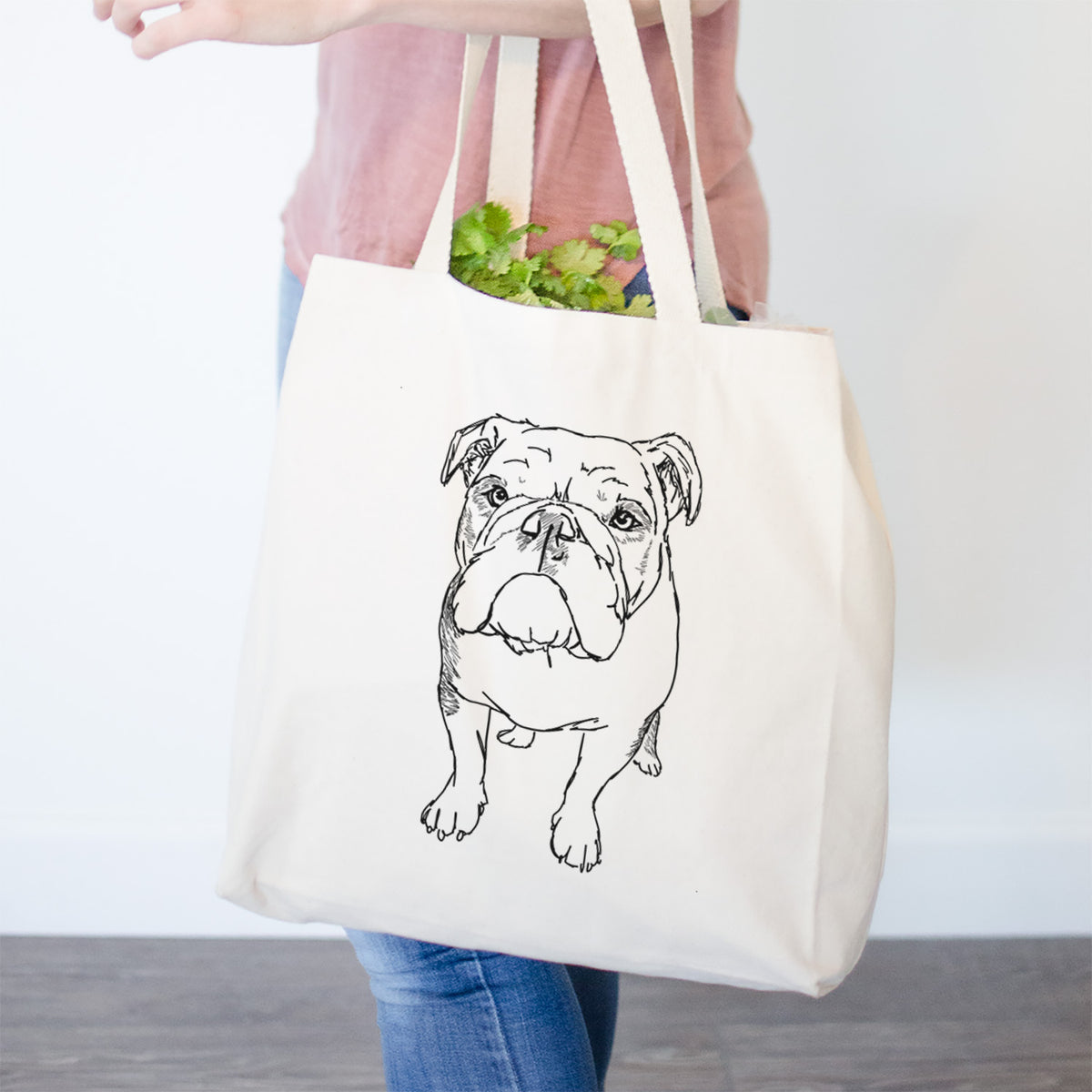 Doodled Henry the English Bulldog - Tote Bag