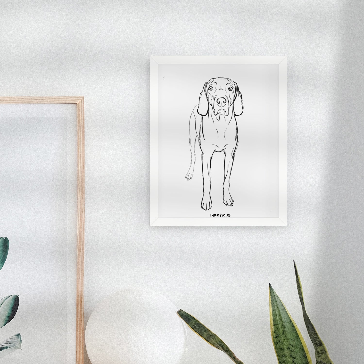 Doodled Hildy the Weimaraner Art Print