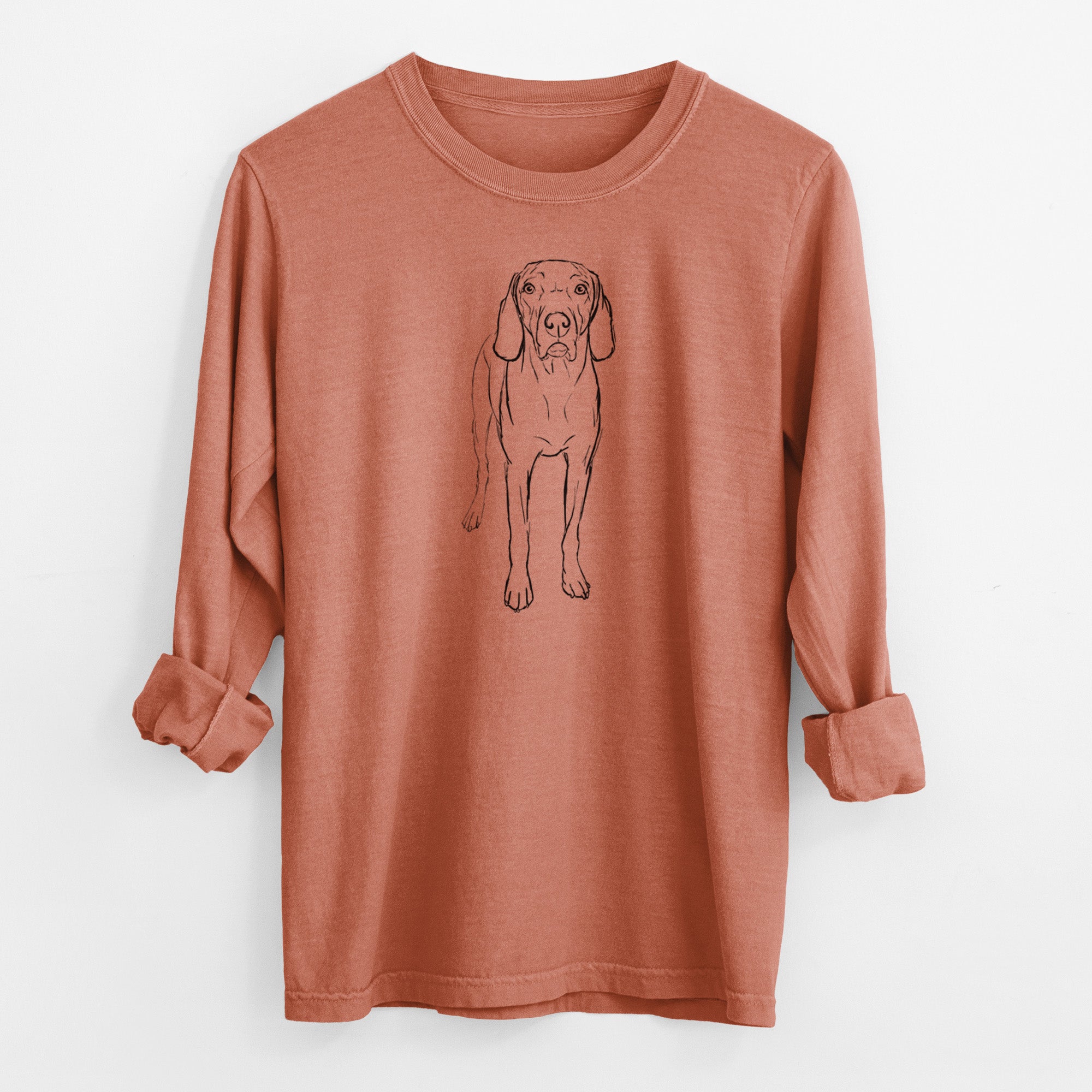 Doodled Hildy the Weimaraner - Heavyweight 100% Cotton Long Sleeve