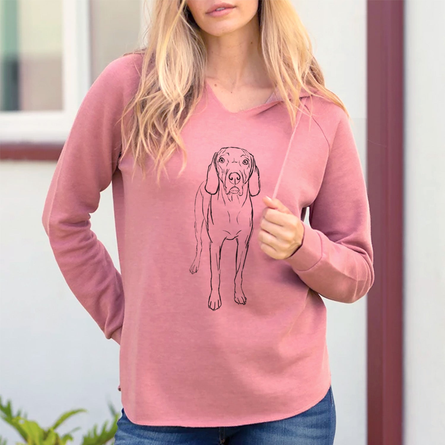 Doodled Hildy the Weimaraner - Cali Wave Hooded Sweatshirt