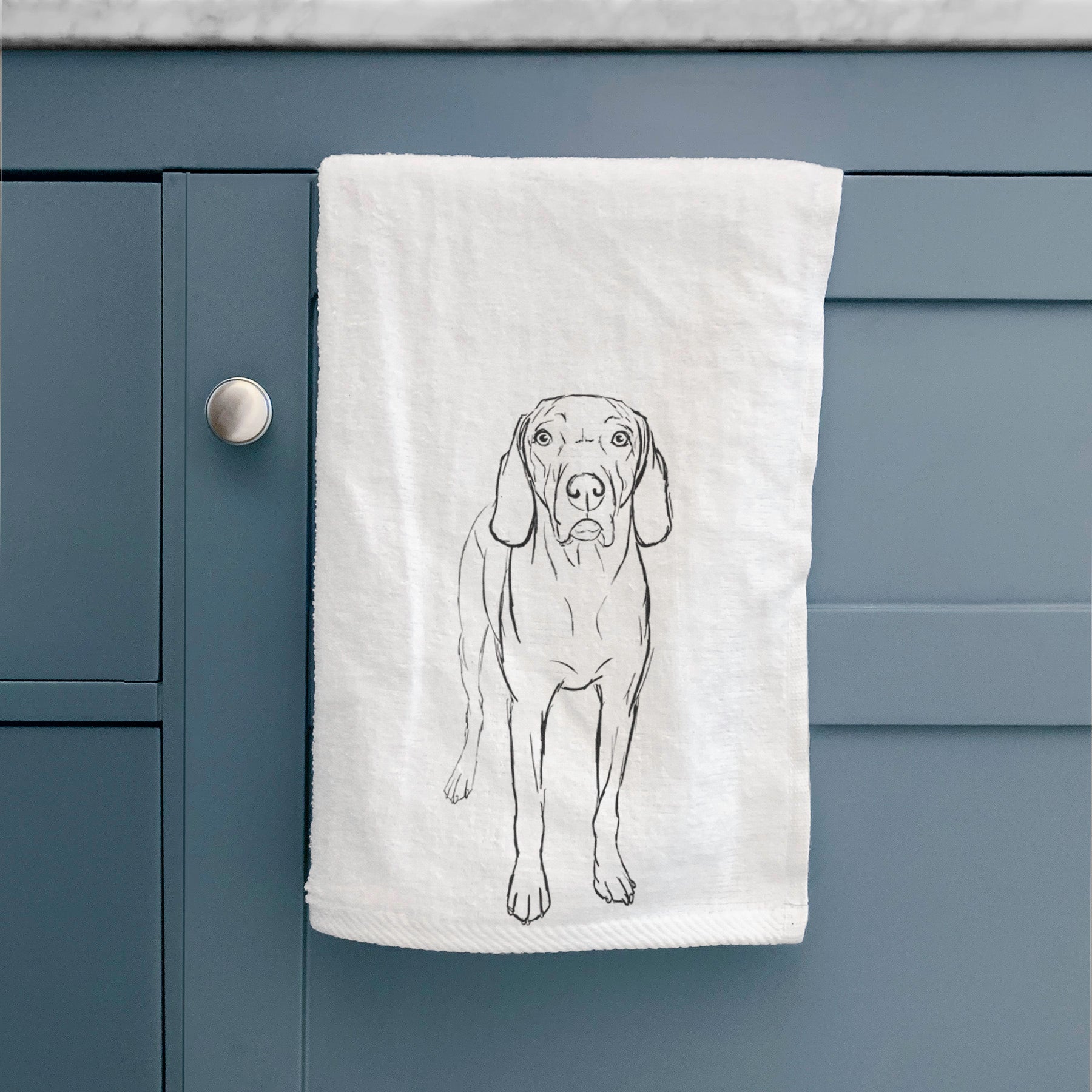 Doodled Hildy the Weimaraner Premium Hand Towel