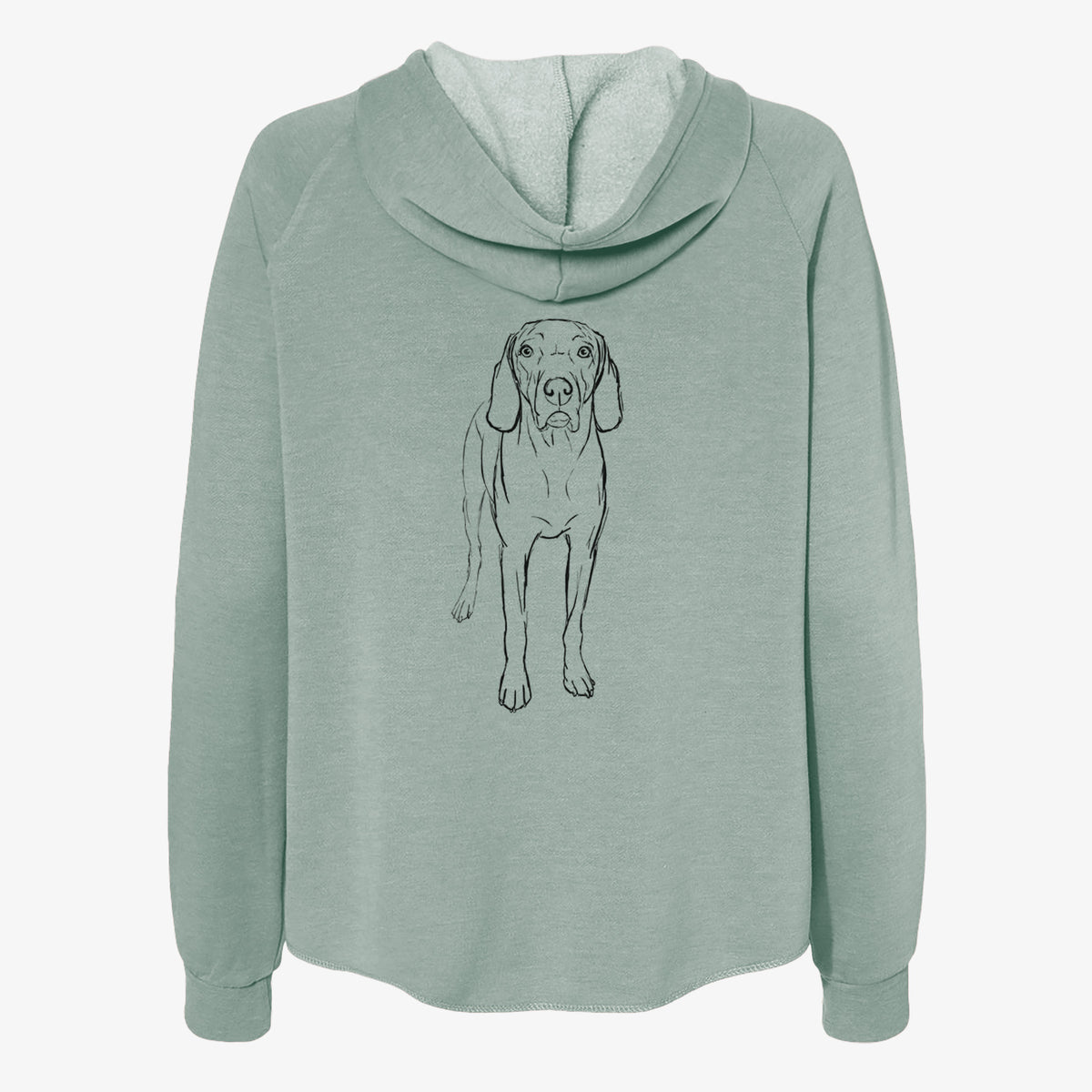 Doodled Hildy the Weimaraner - Women's Cali Wave Zip-Up Sweatshirt