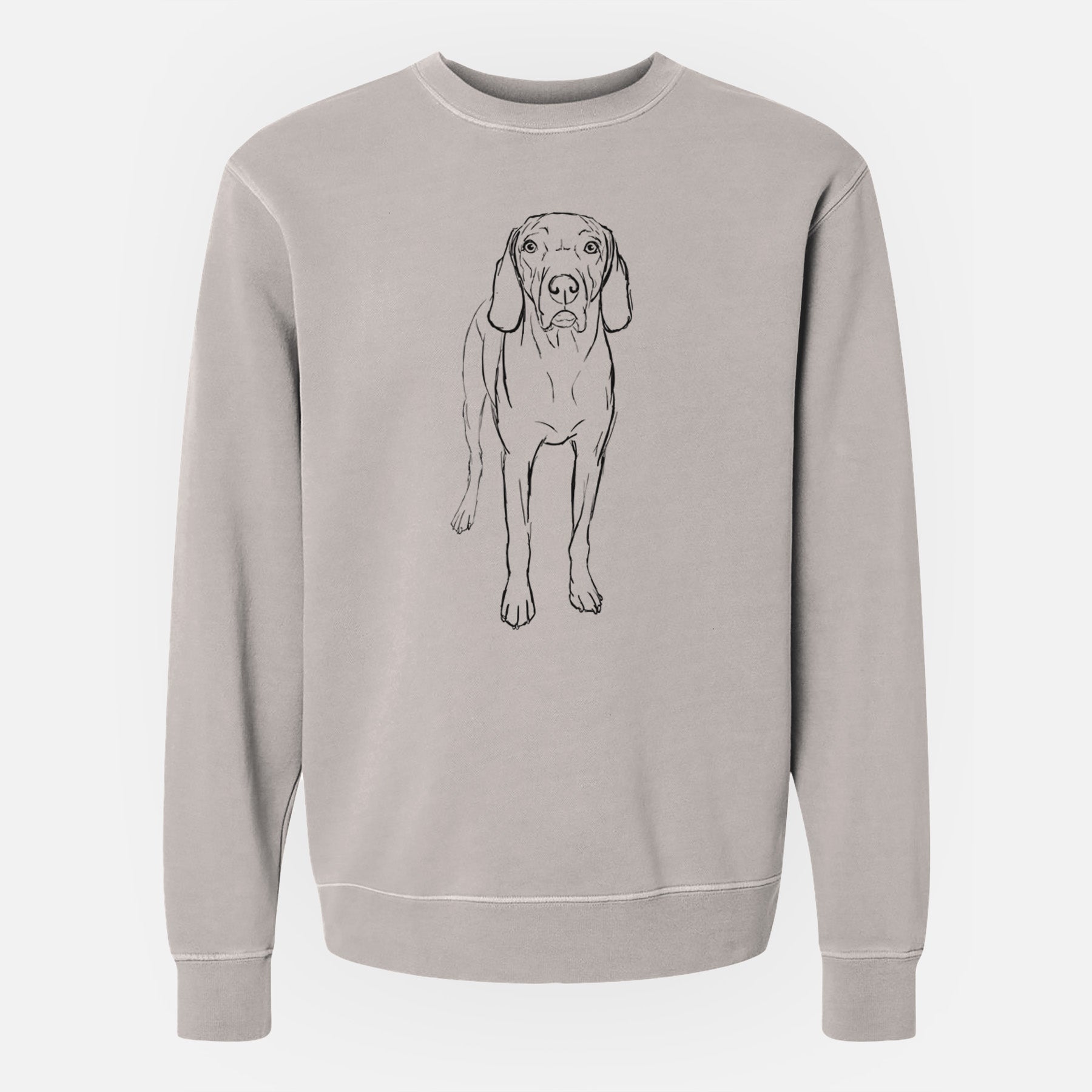 Doodled Hildy the Weimaraner - Unisex Pigment Dyed Crew Sweatshirt