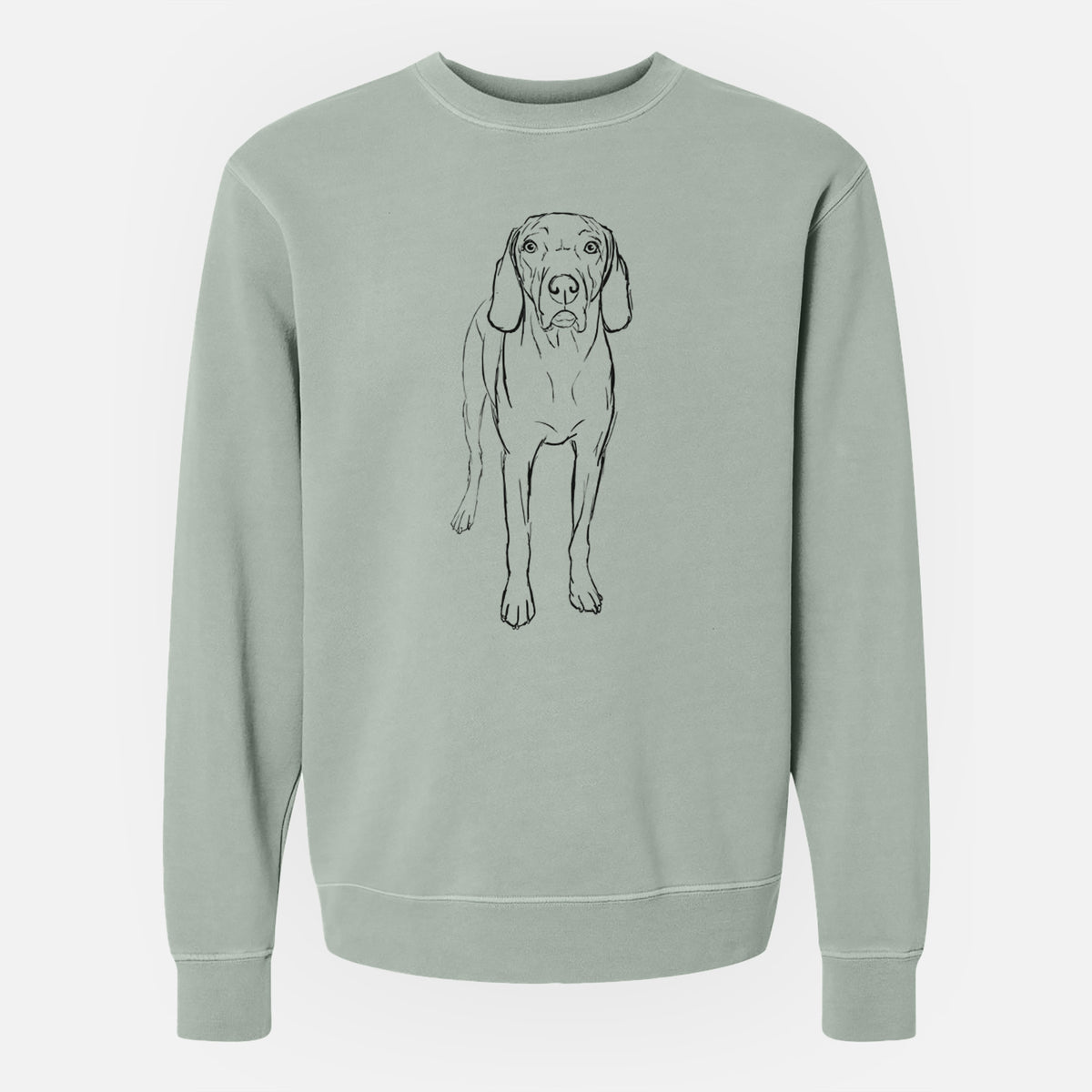 Doodled Hildy the Weimaraner - Unisex Pigment Dyed Crew Sweatshirt