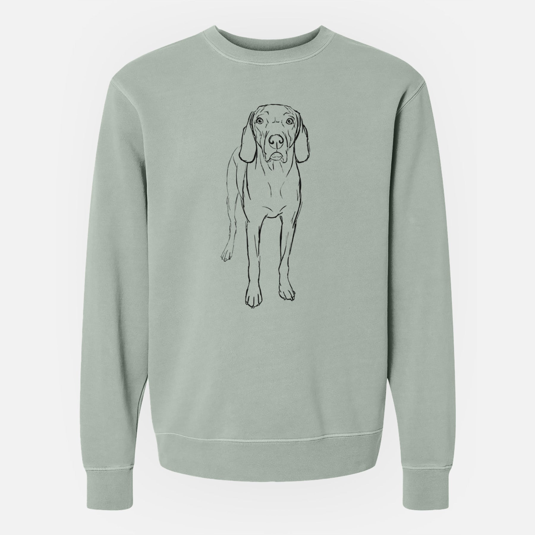 Doodled Hildy the Weimaraner - Unisex Pigment Dyed Crew Sweatshirt