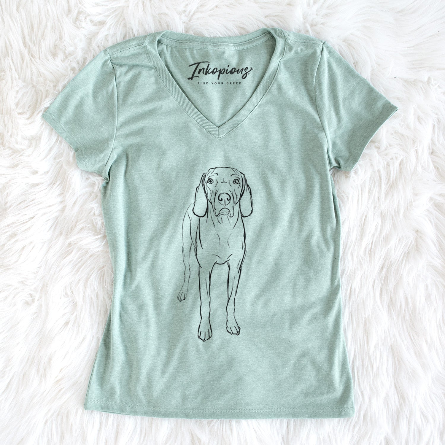 Doodled Hildy the Weimaraner - Women's Perfect V-neck Shirt