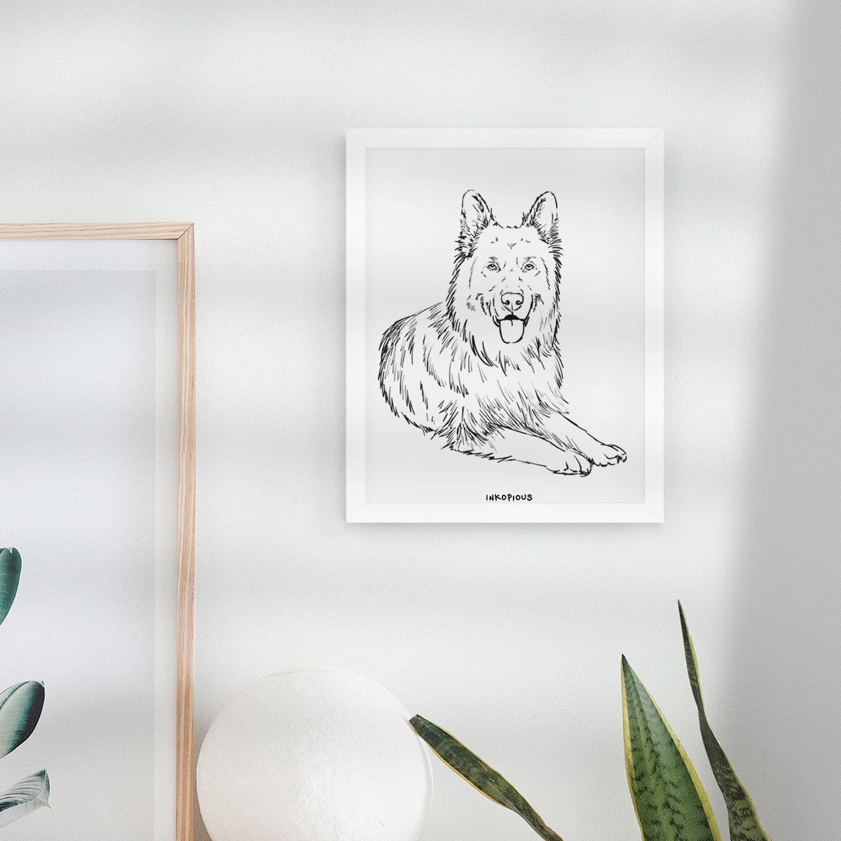 Doodled Jaxs the German Shepherd Art Print