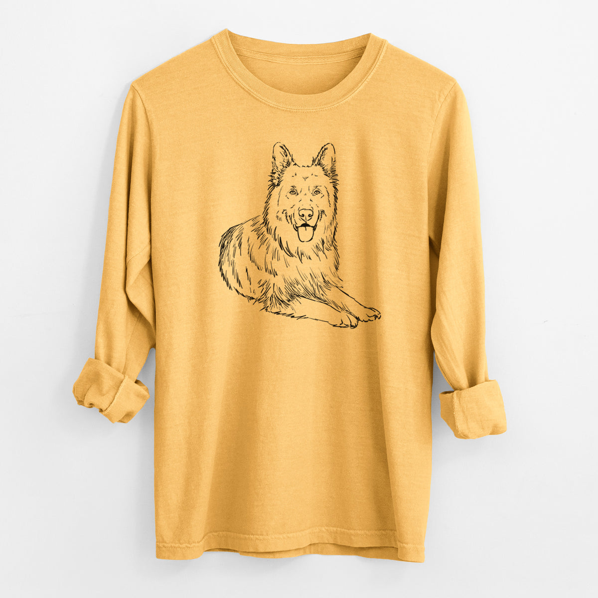 Doodled Jaxs the German Shepherd - Heavyweight 100% Cotton Long Sleeve