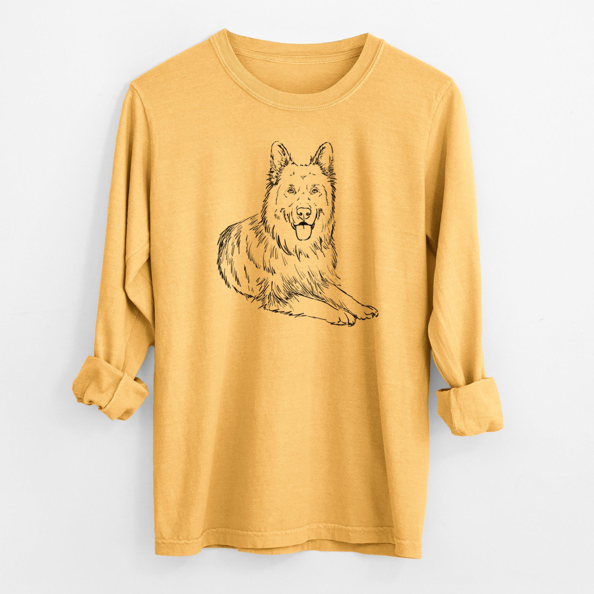 Doodled Jaxs the German Shepherd - Heavyweight 100% Cotton Long Sleeve