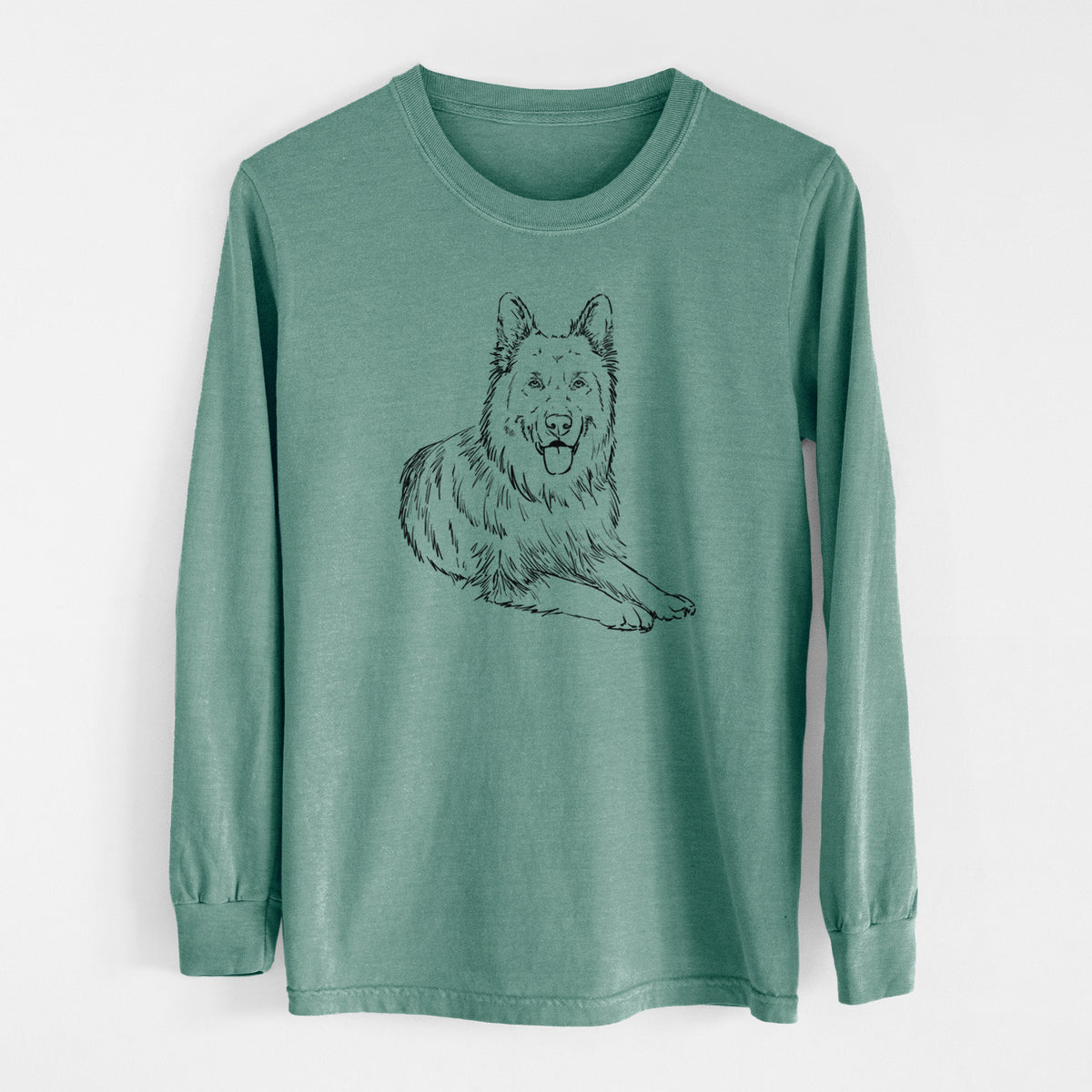 Doodled Jaxs the German Shepherd - Heavyweight 100% Cotton Long Sleeve