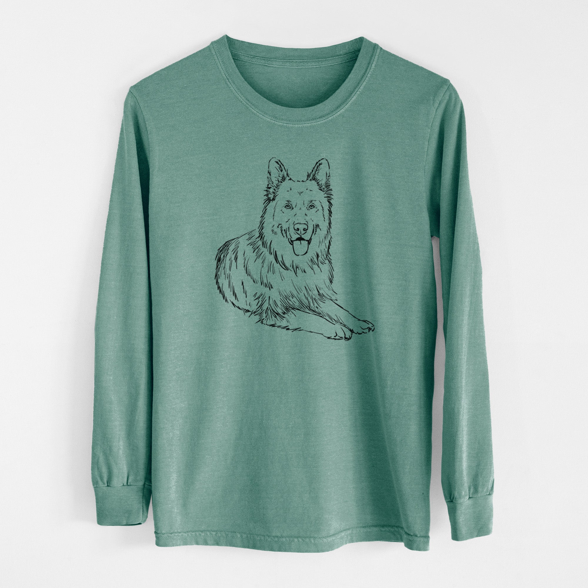 Doodled Jaxs the German Shepherd - Heavyweight 100% Cotton Long Sleeve