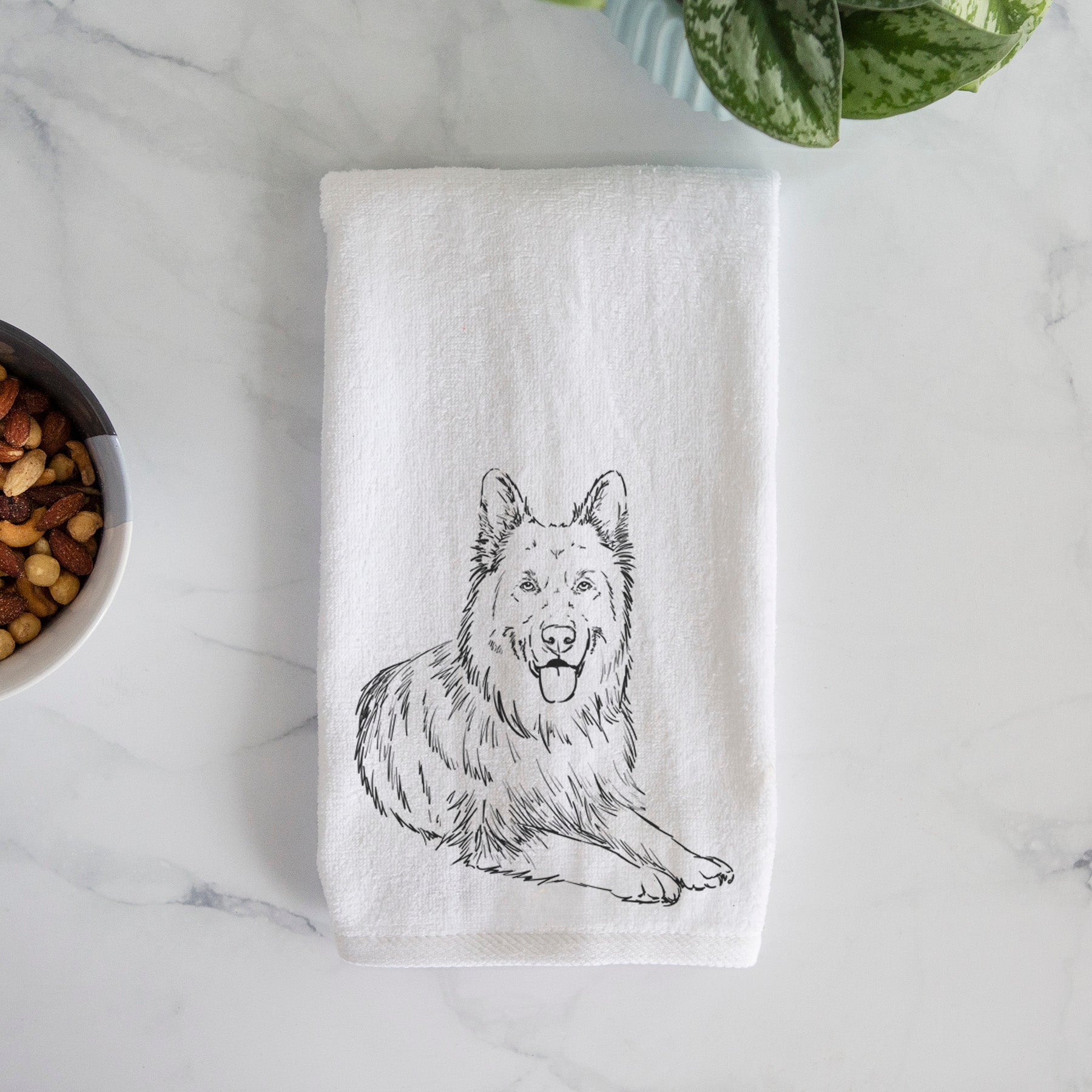 Doodled Jaxs the German Shepherd Premium Hand Towel