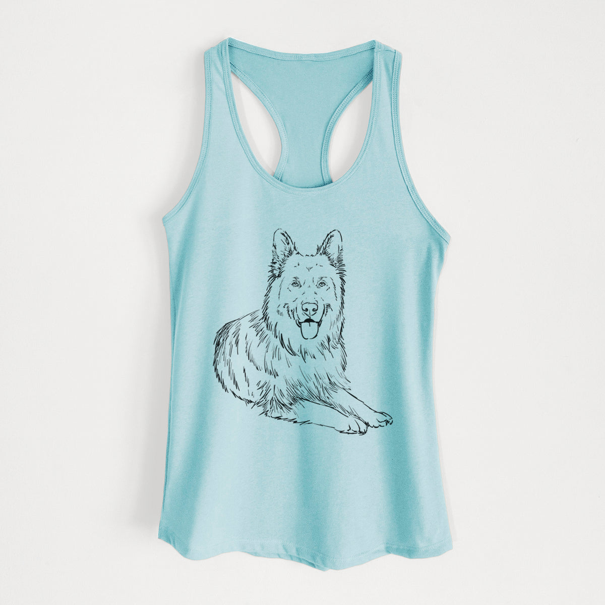 Doodled Jaxs the German Shepherd - Women&#39;s Racerback Tanktop