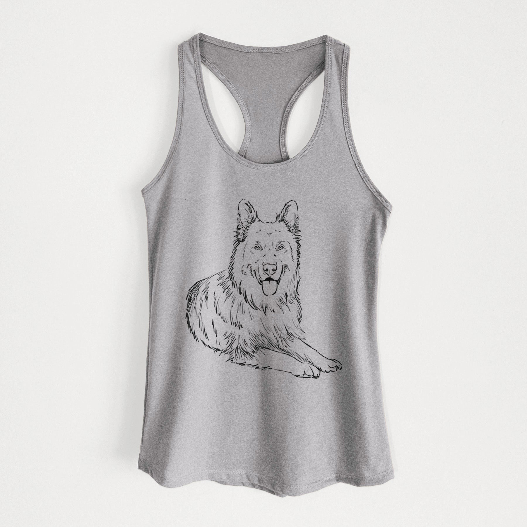 Doodled Jaxs the German Shepherd - Women's Racerback Tanktop