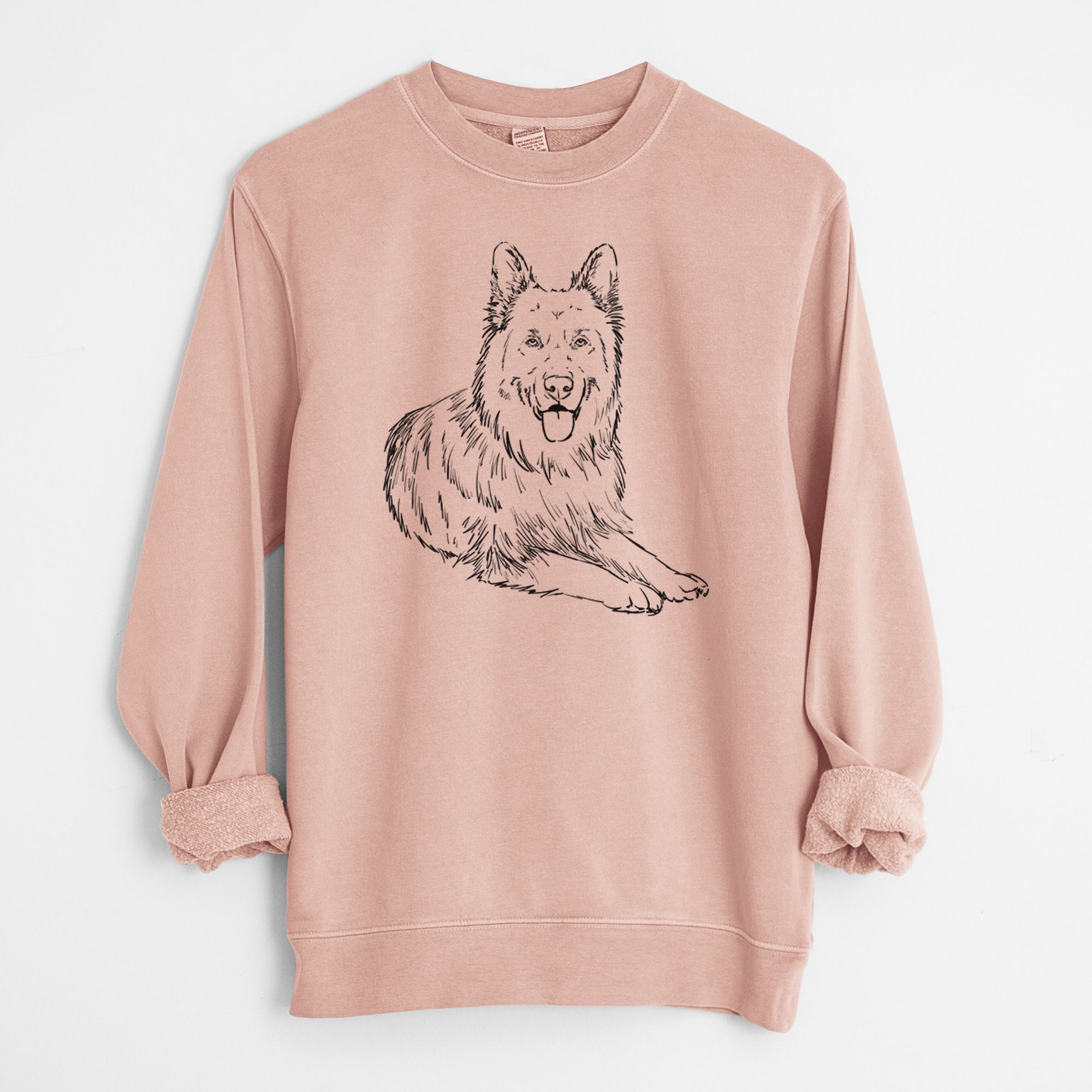 Doodled Jaxs the German Shepherd - Unisex Pigment Dyed Crew Sweatshirt