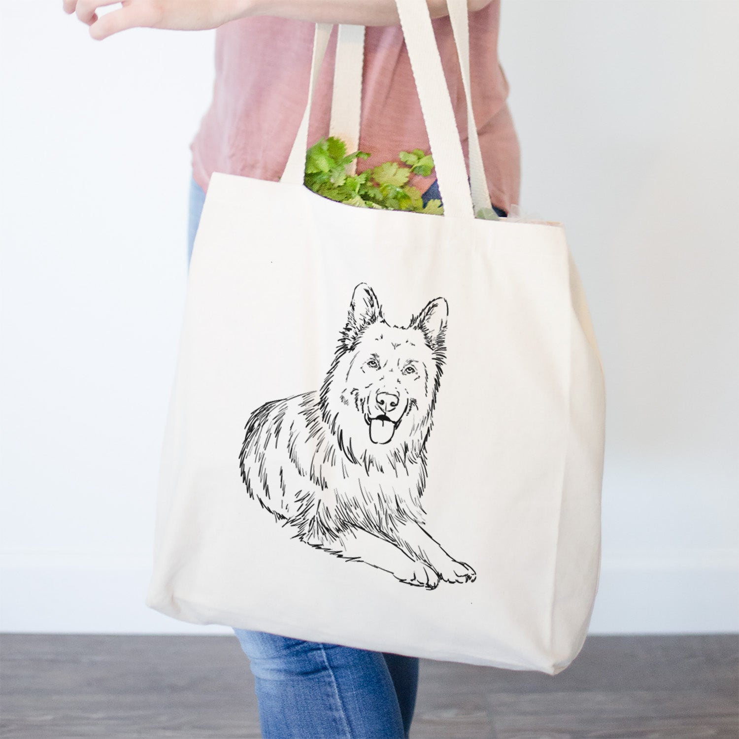 Doodled Jaxs the German Shepherd - Tote Bag