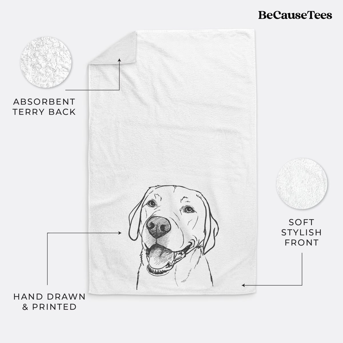 Doodled Jimmy the Larbrador Retriever Premium Hand Towel