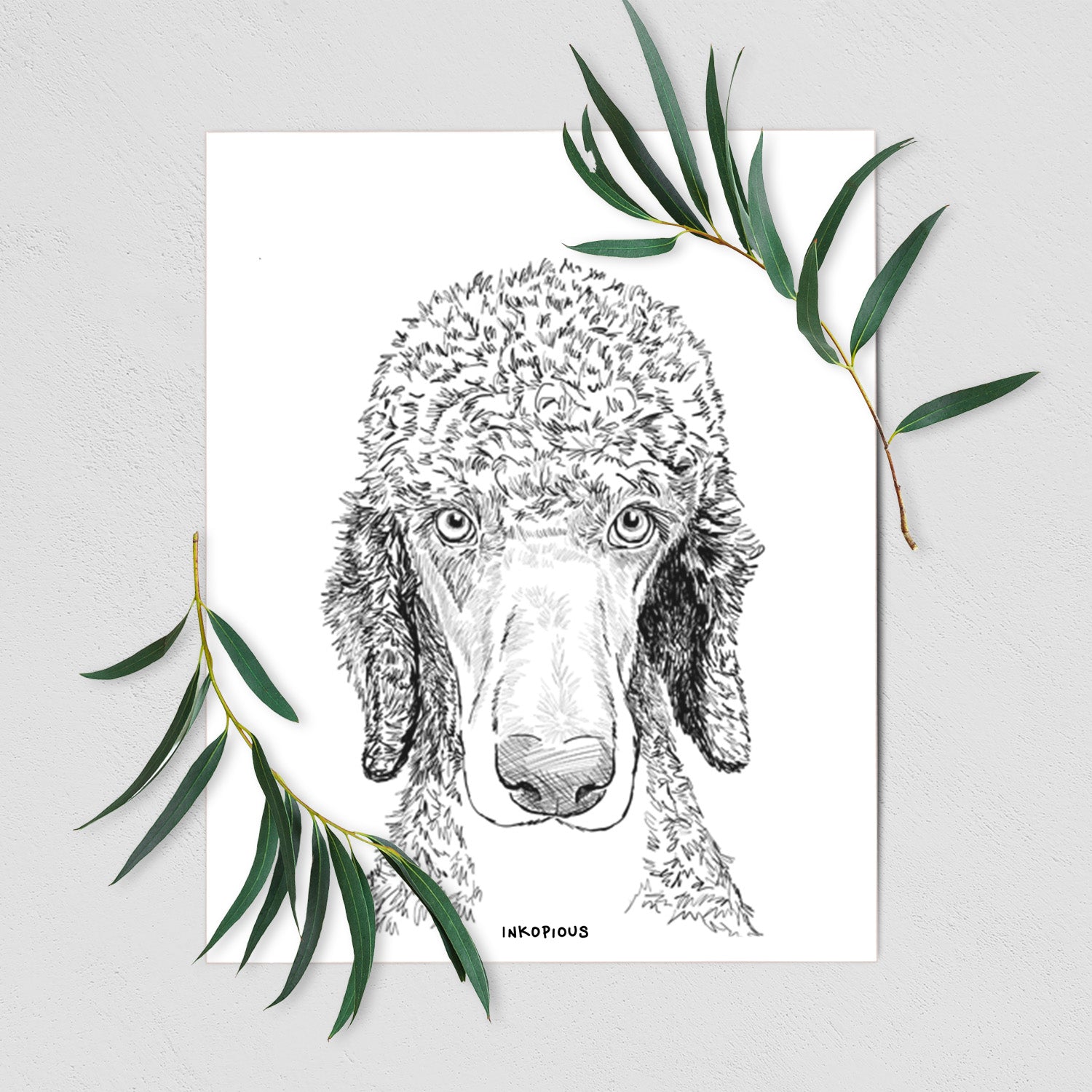 Doodled Kona the Poodle Art Print