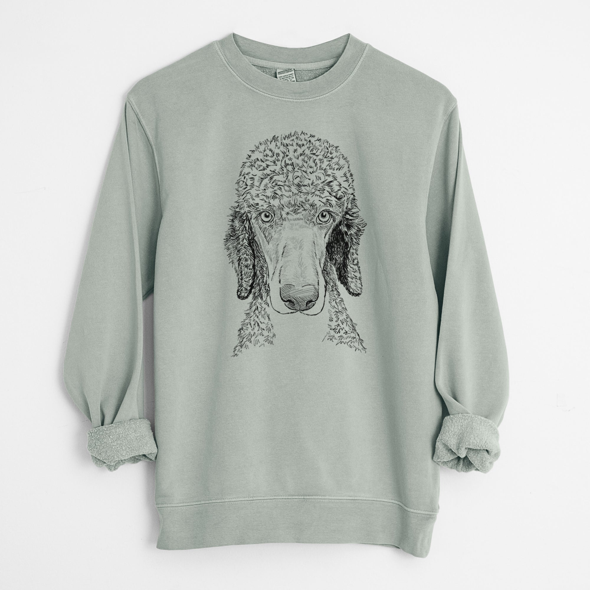 Doodled Kona the Poodle - Unisex Pigment Dyed Crew Sweatshirt