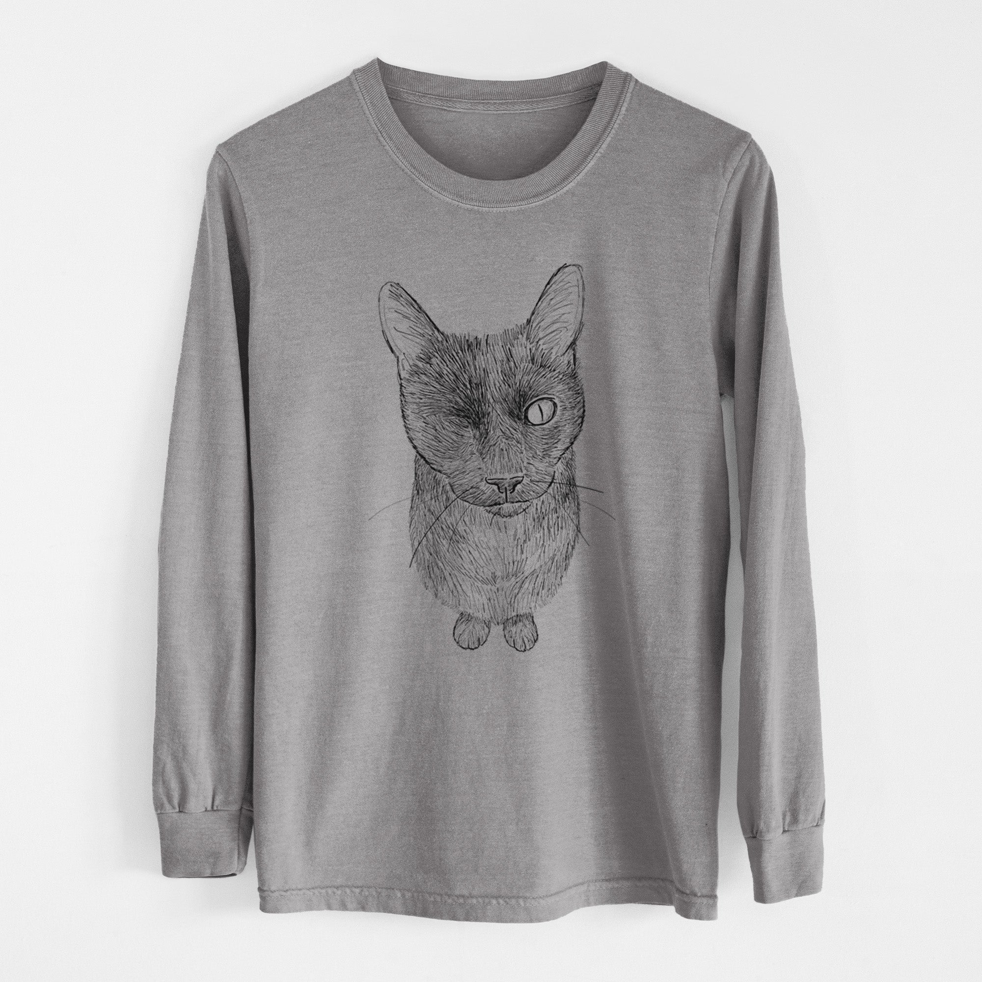 Doodled Marley the Black Cat - Heavyweight 100% Cotton Long Sleeve