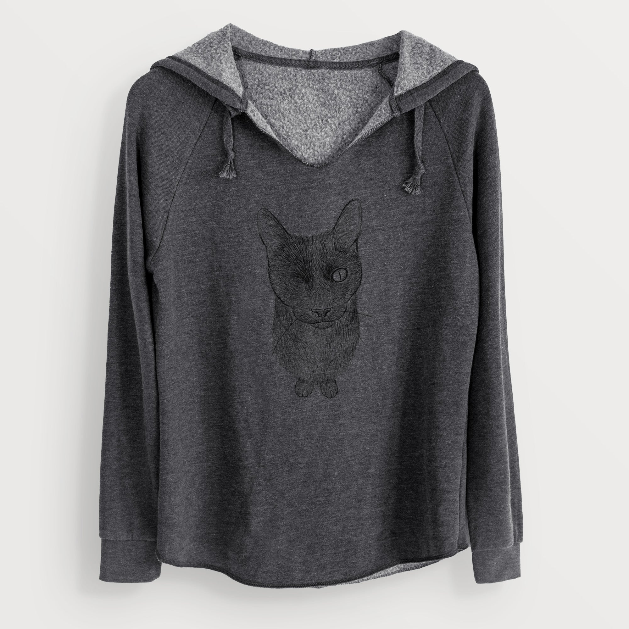 Doodled Marley the Black Cat - Cali Wave Hooded Sweatshirt